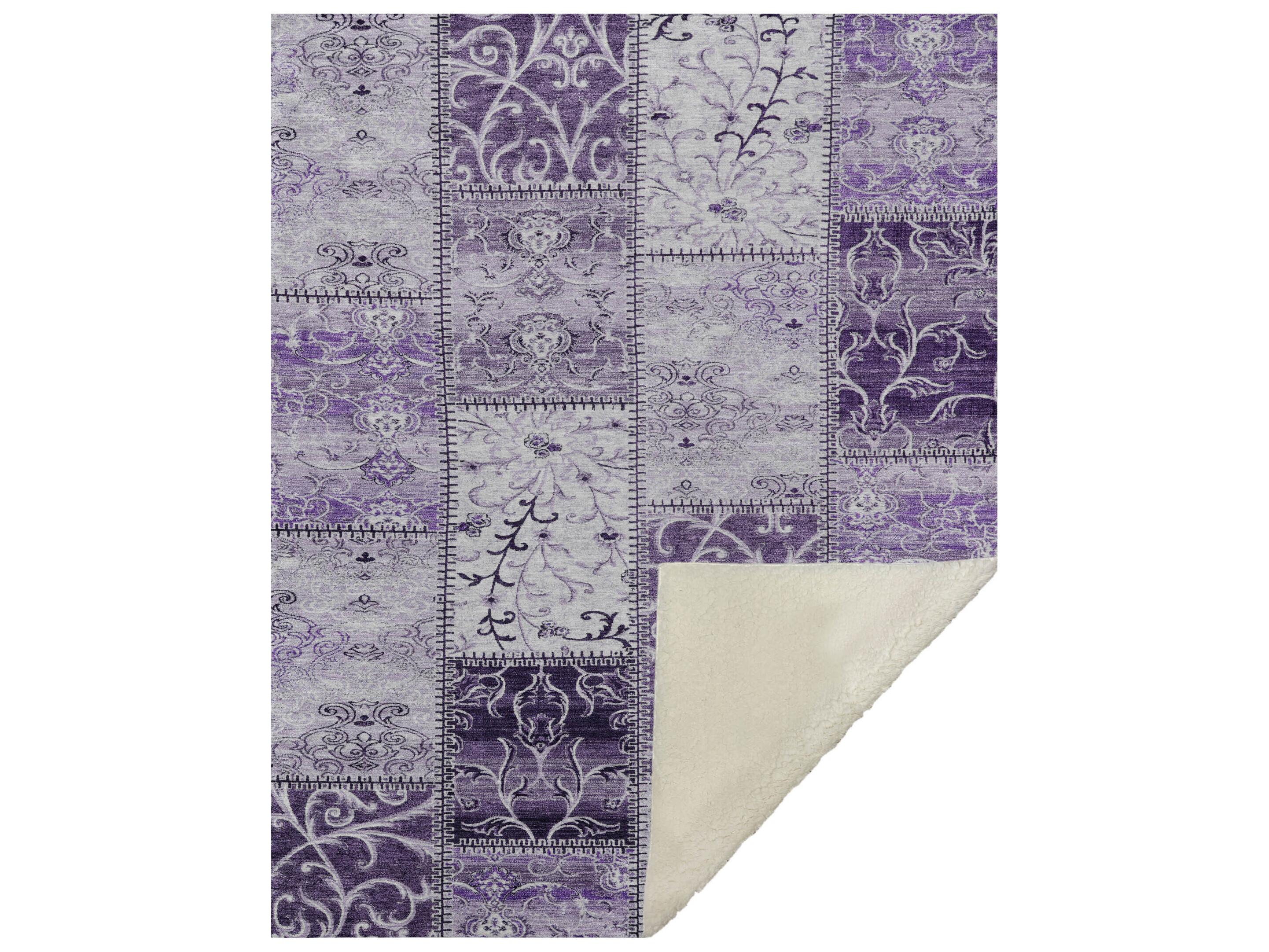 Dalyn Sherpa Purple Polyester Throw