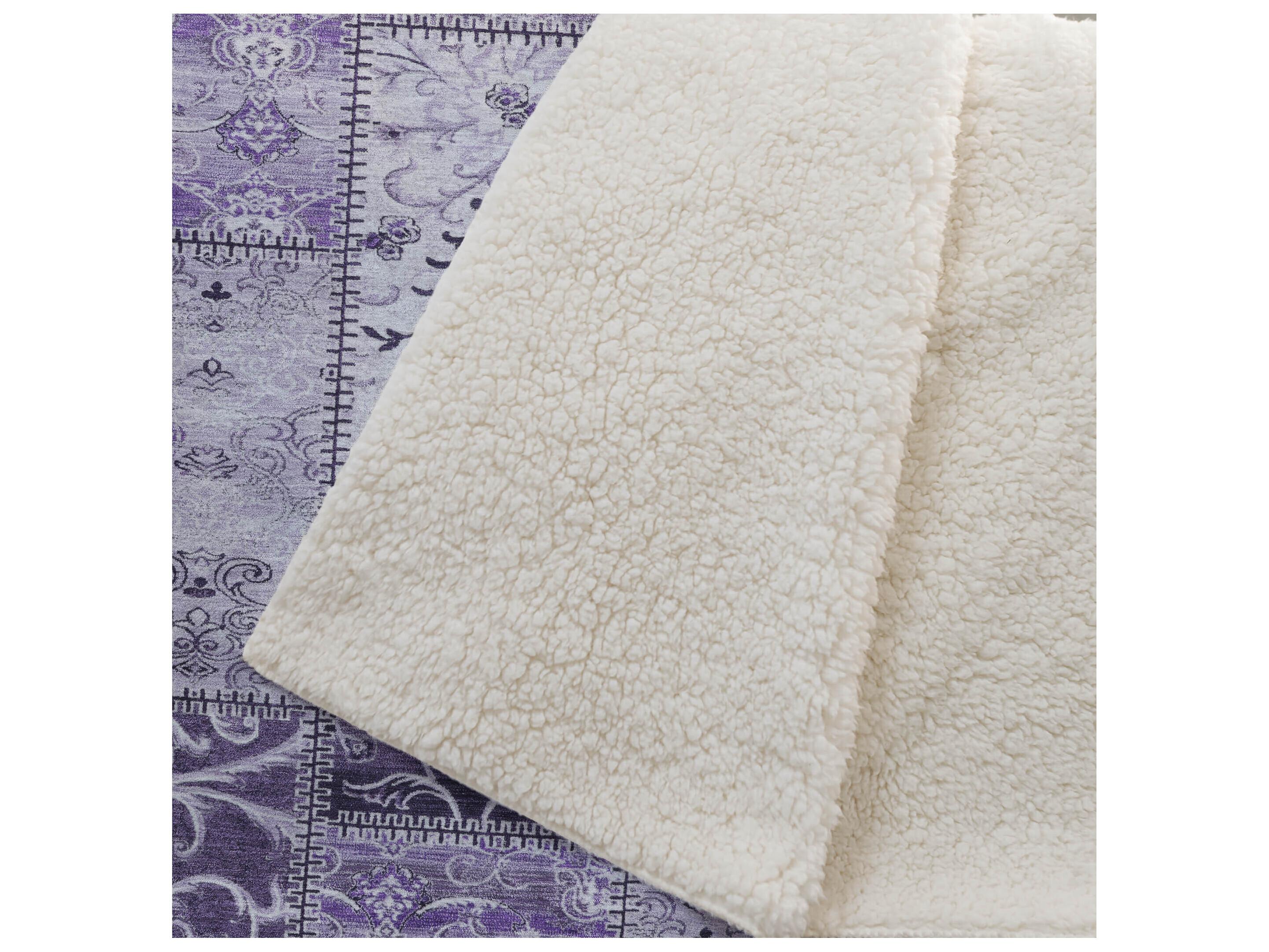 Dalyn Sherpa Purple Polyester Throw