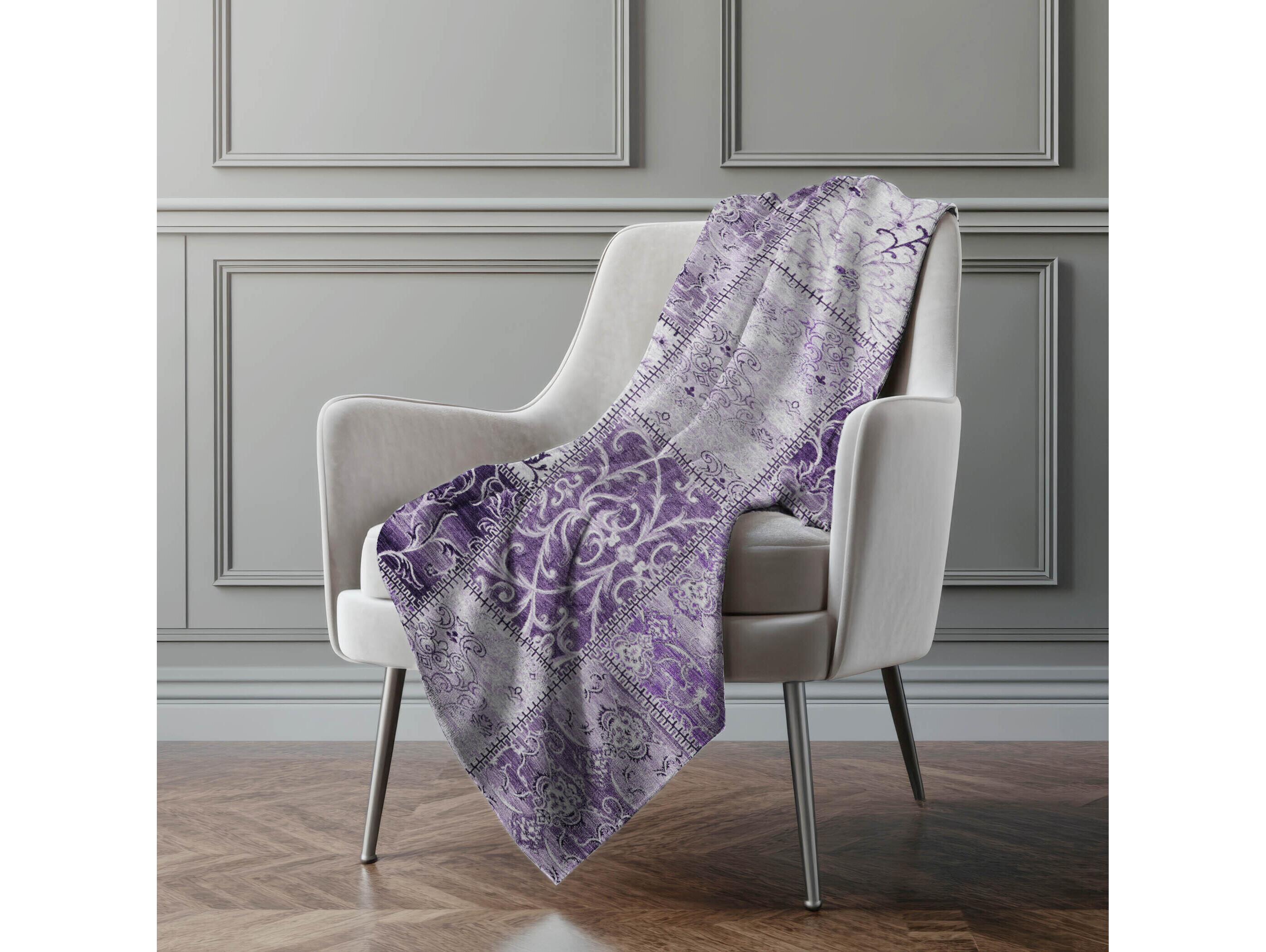 Dalyn Sherpa Purple Polyester Throw