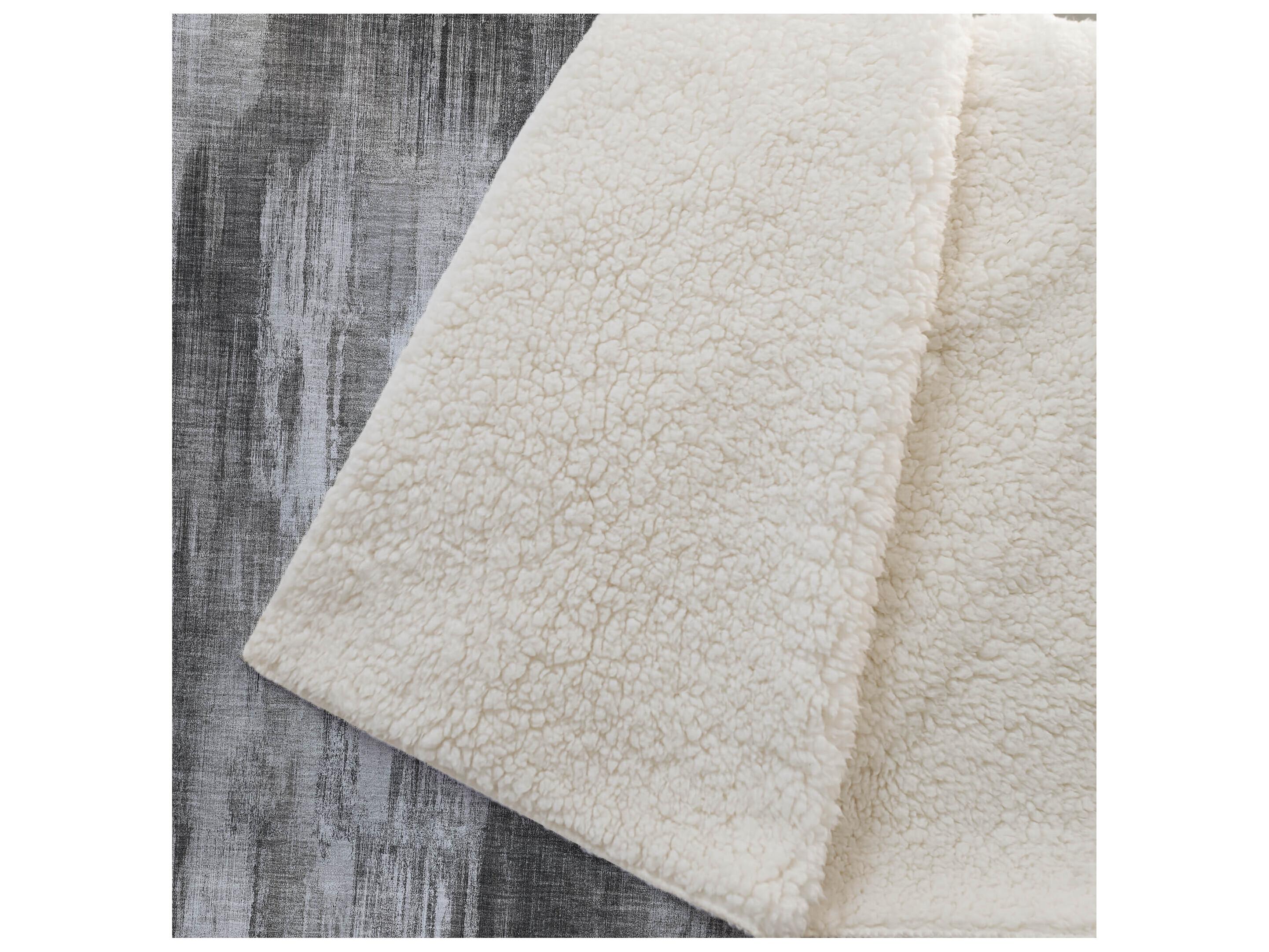 Dalyn Sherpa Gray Polyester Throw