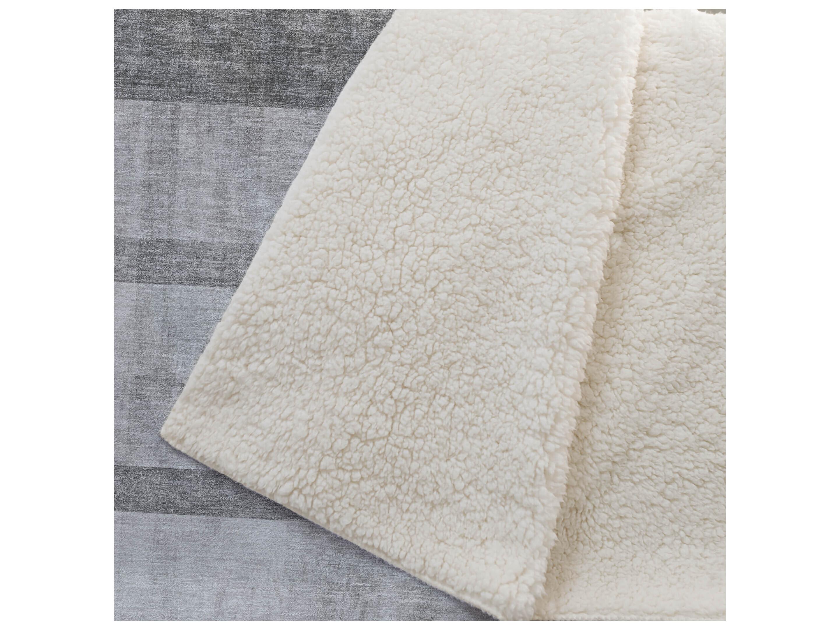 Dalyn Sherpa Gray Polyester Throw