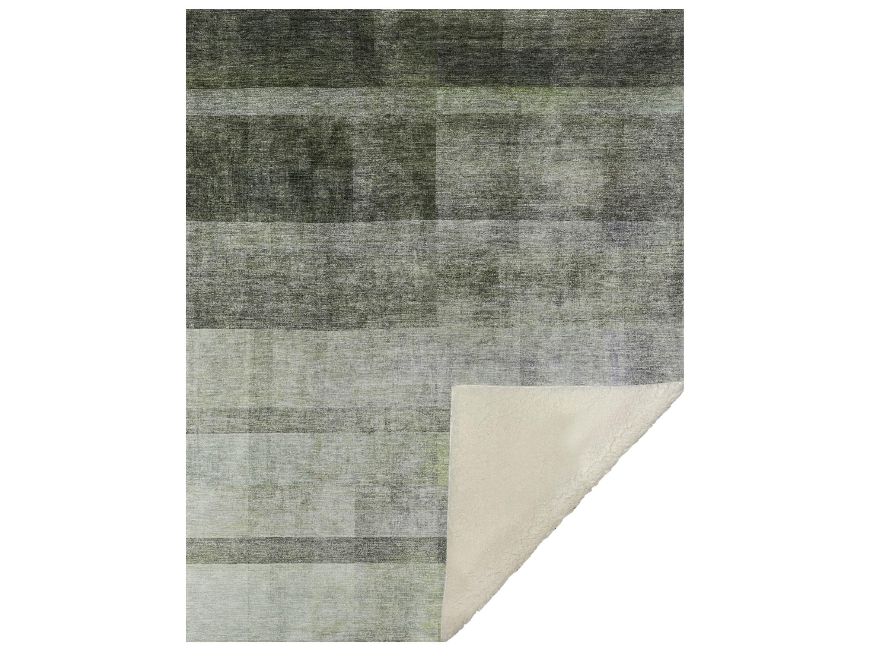 Dalyn Sherpa Green Polyester Throw