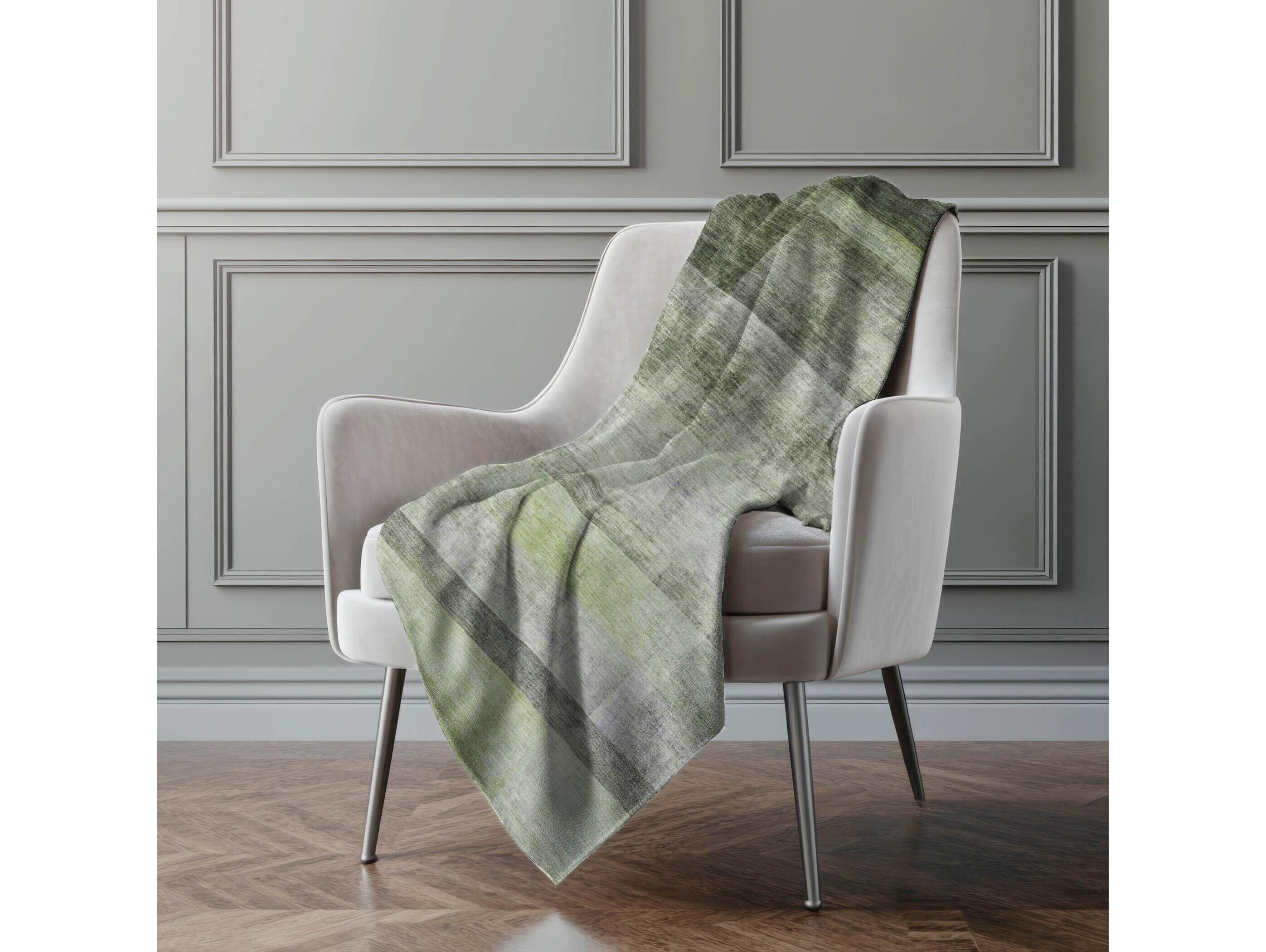 Dalyn Sherpa Green Polyester Throw