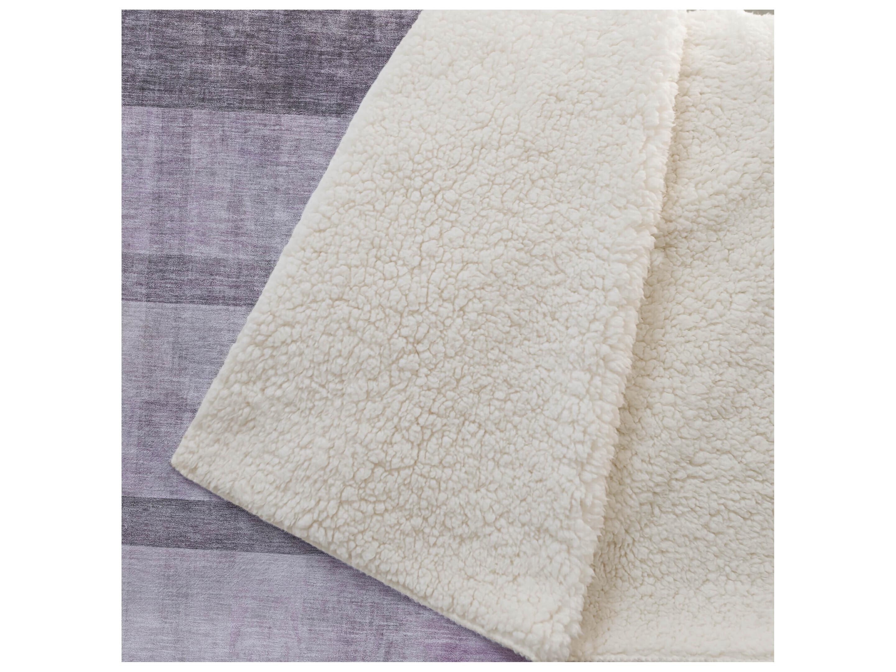 Dalyn Sherpa Purple Polyester Throw