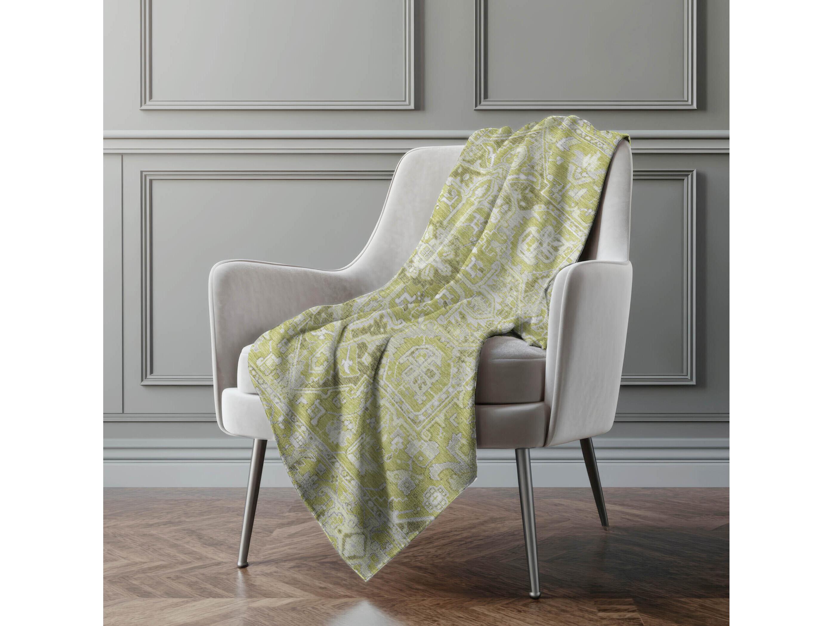 Dalyn Sherpa Green Polyester Throw