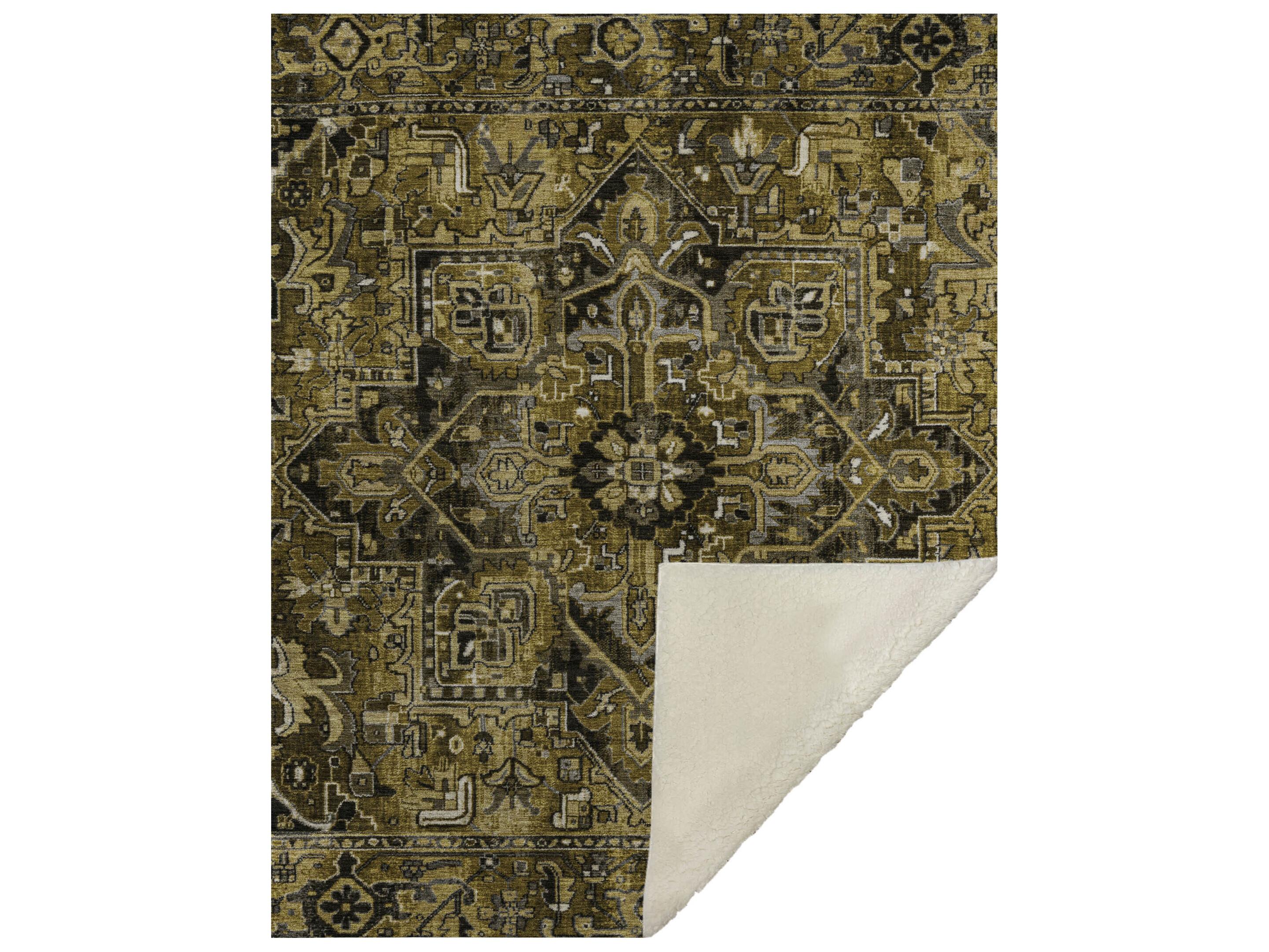 Dalyn Sherpa Brown Polyester Throw