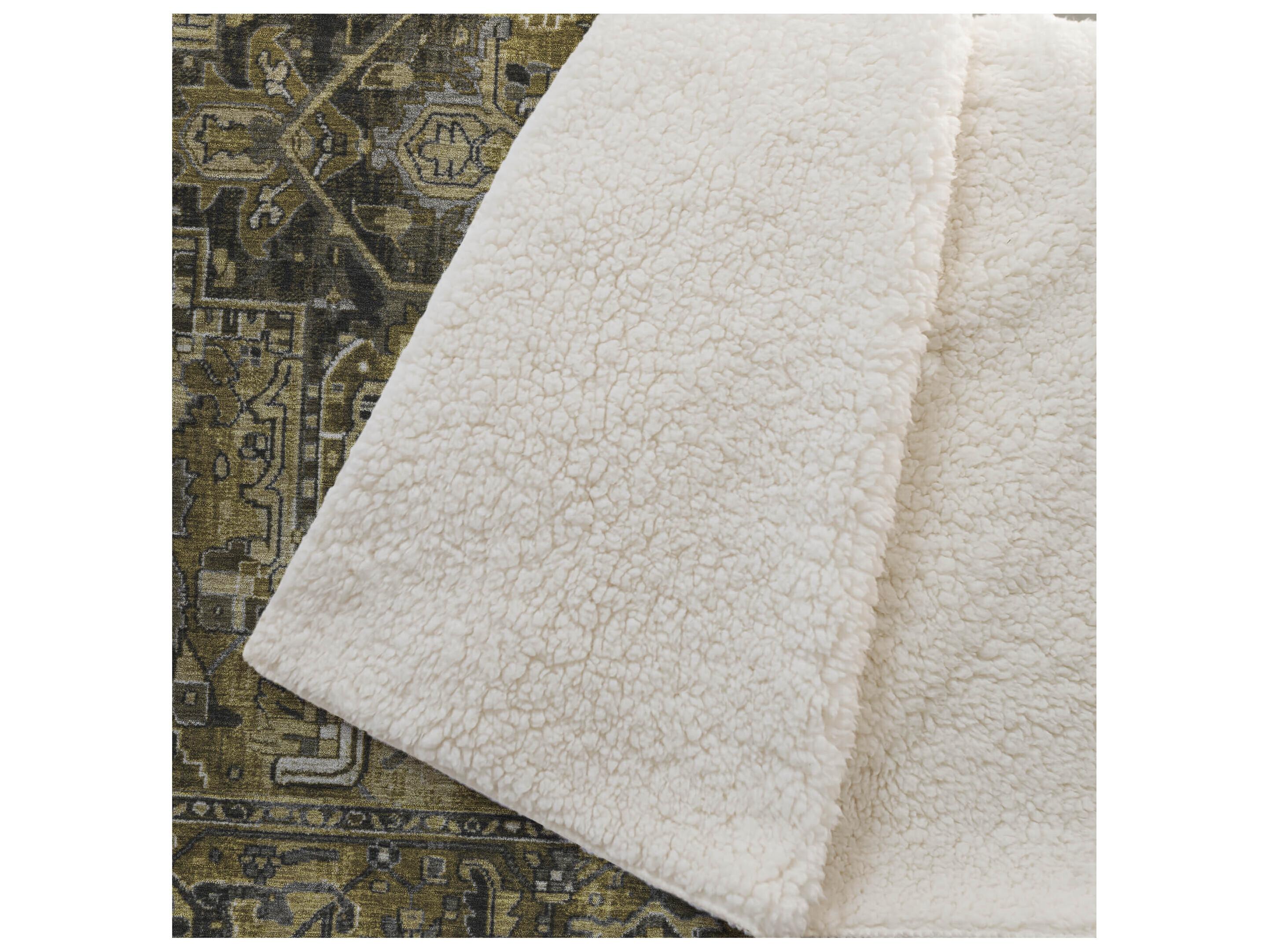 Dalyn Sherpa Brown Polyester Throw