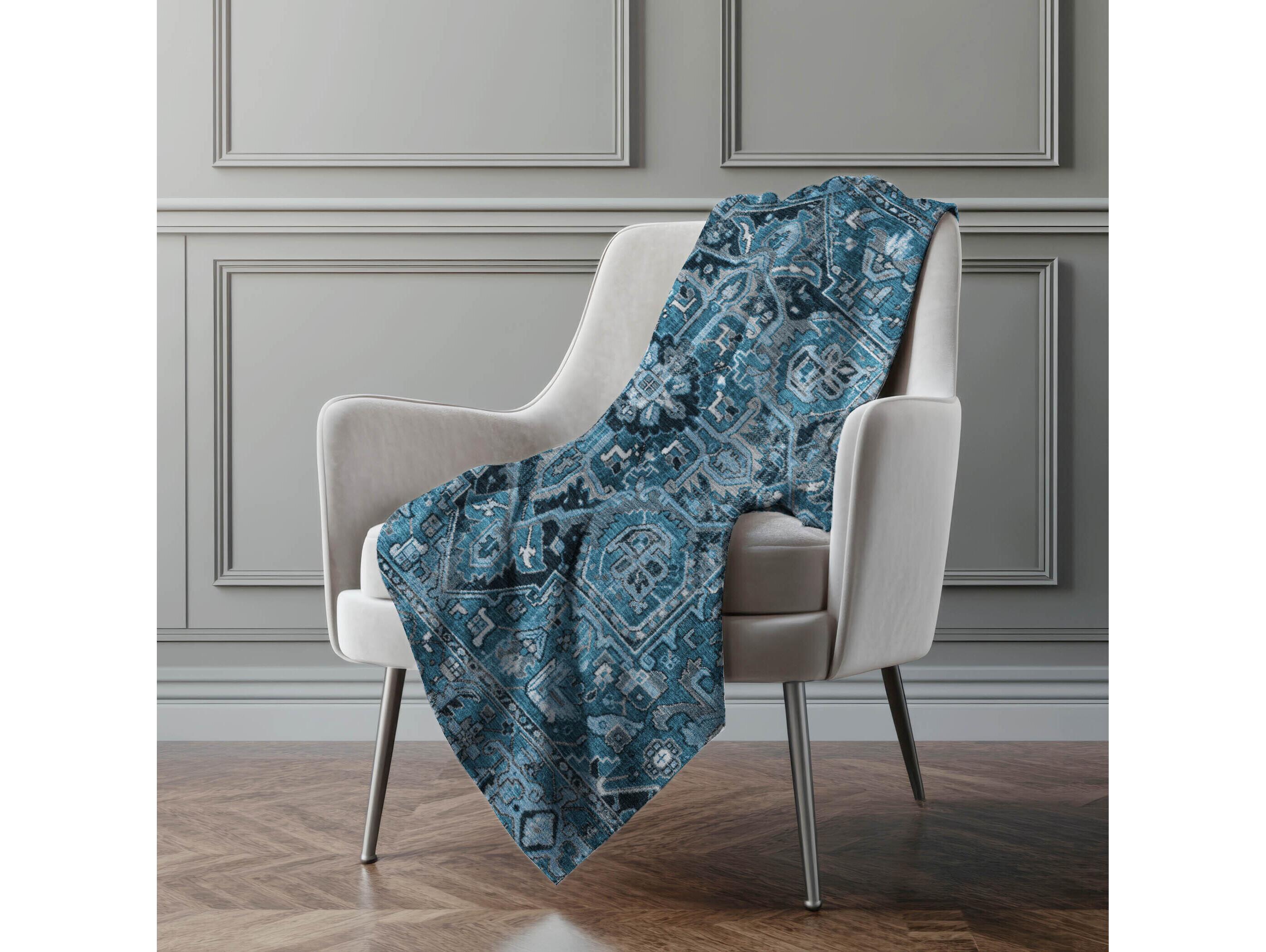 Dalyn Sherpa Blue Polyester Throw