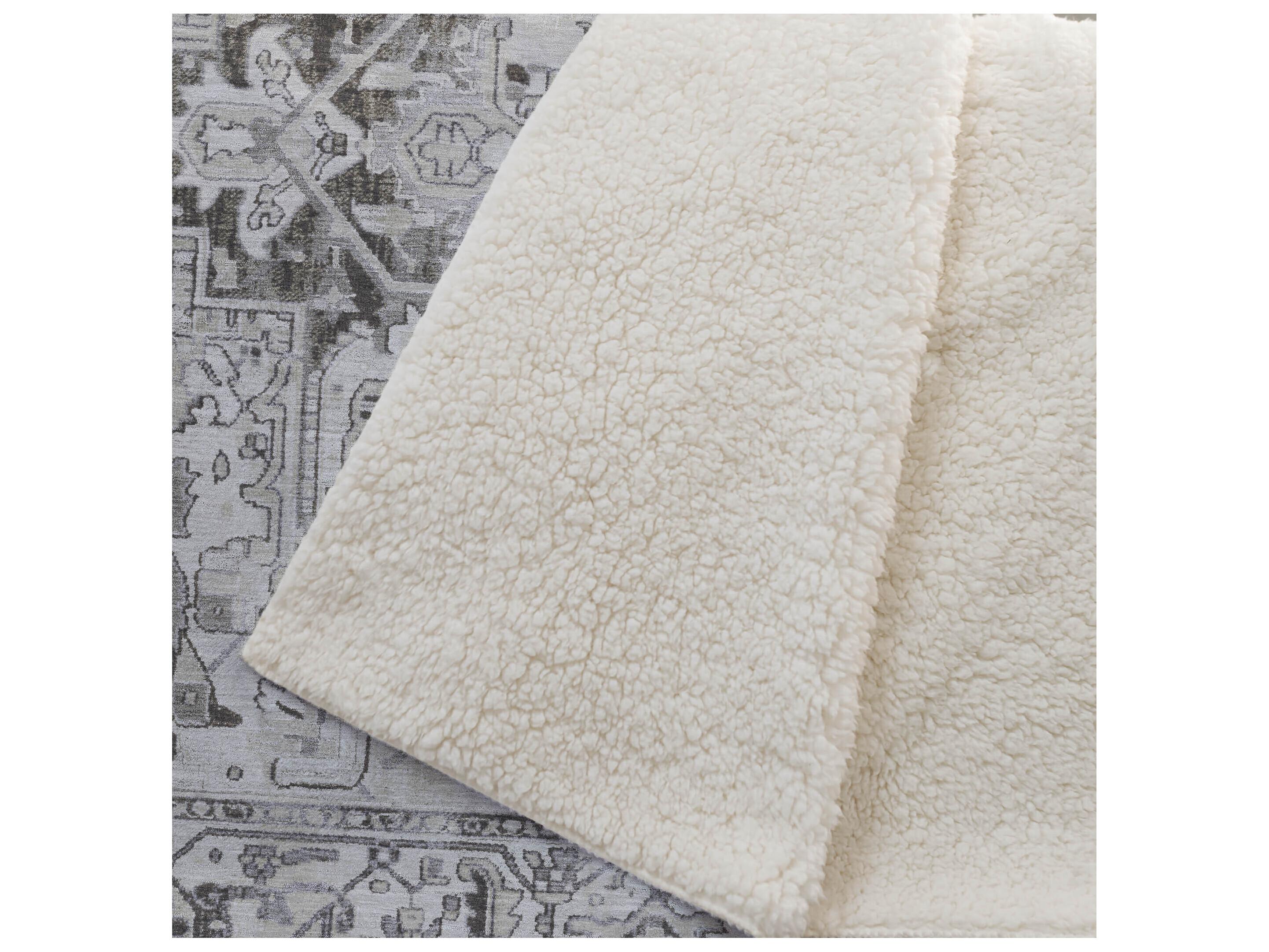 Dalyn Sherpa Ivory Polyester Throw