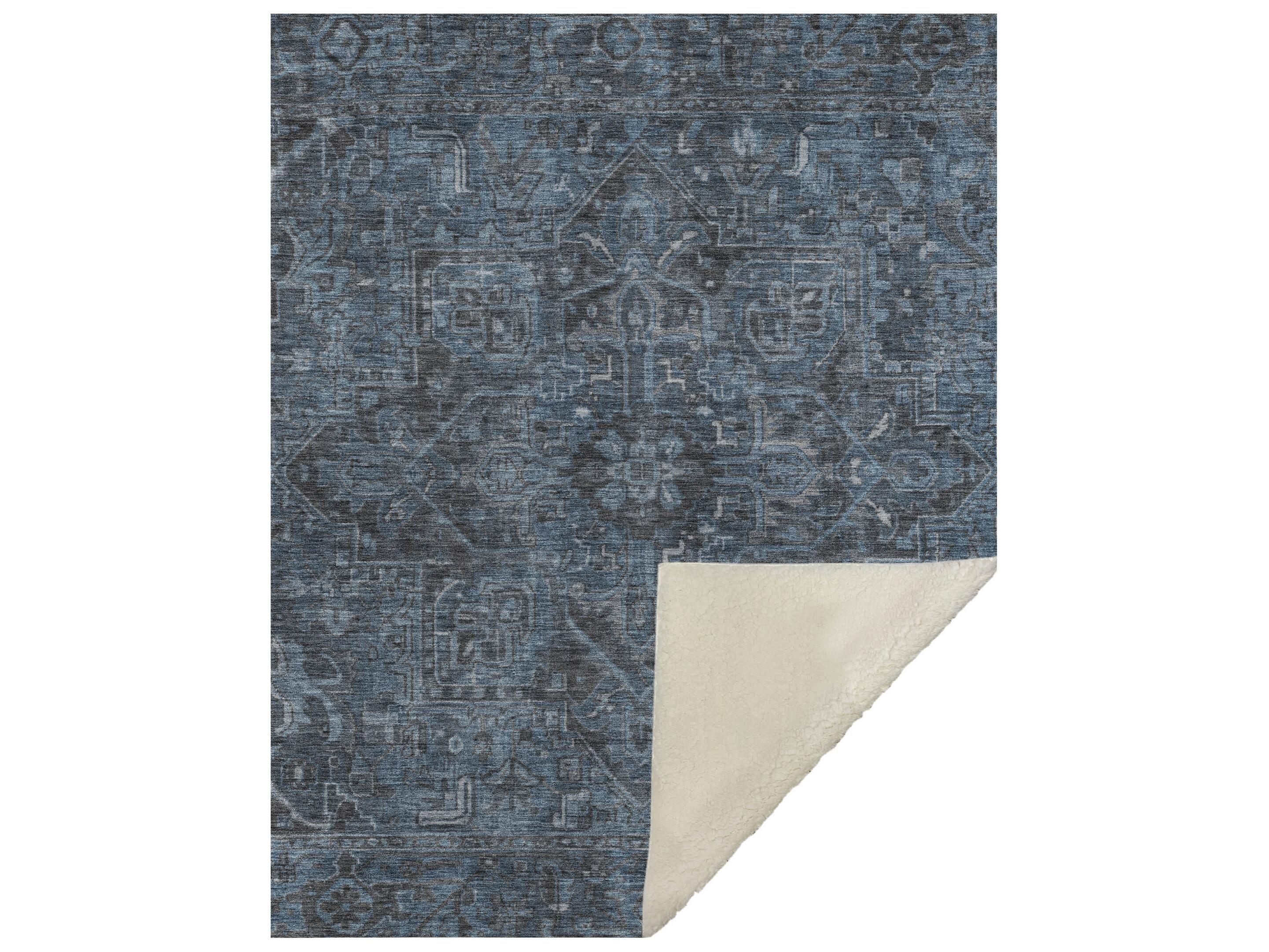 Dalyn Sherpa Blue Polyester Throw