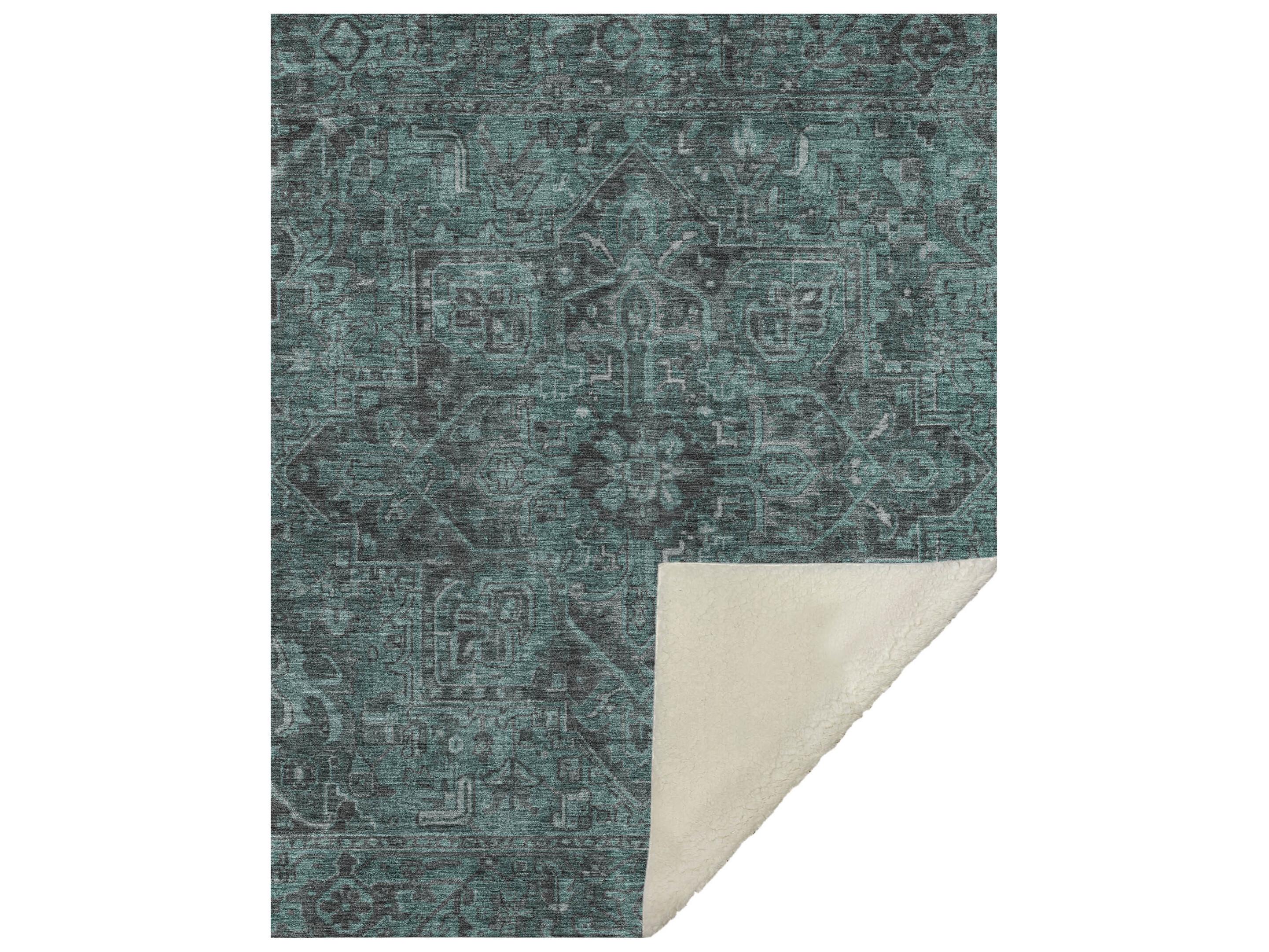 Dalyn Sherpa Teal Polyester Throw