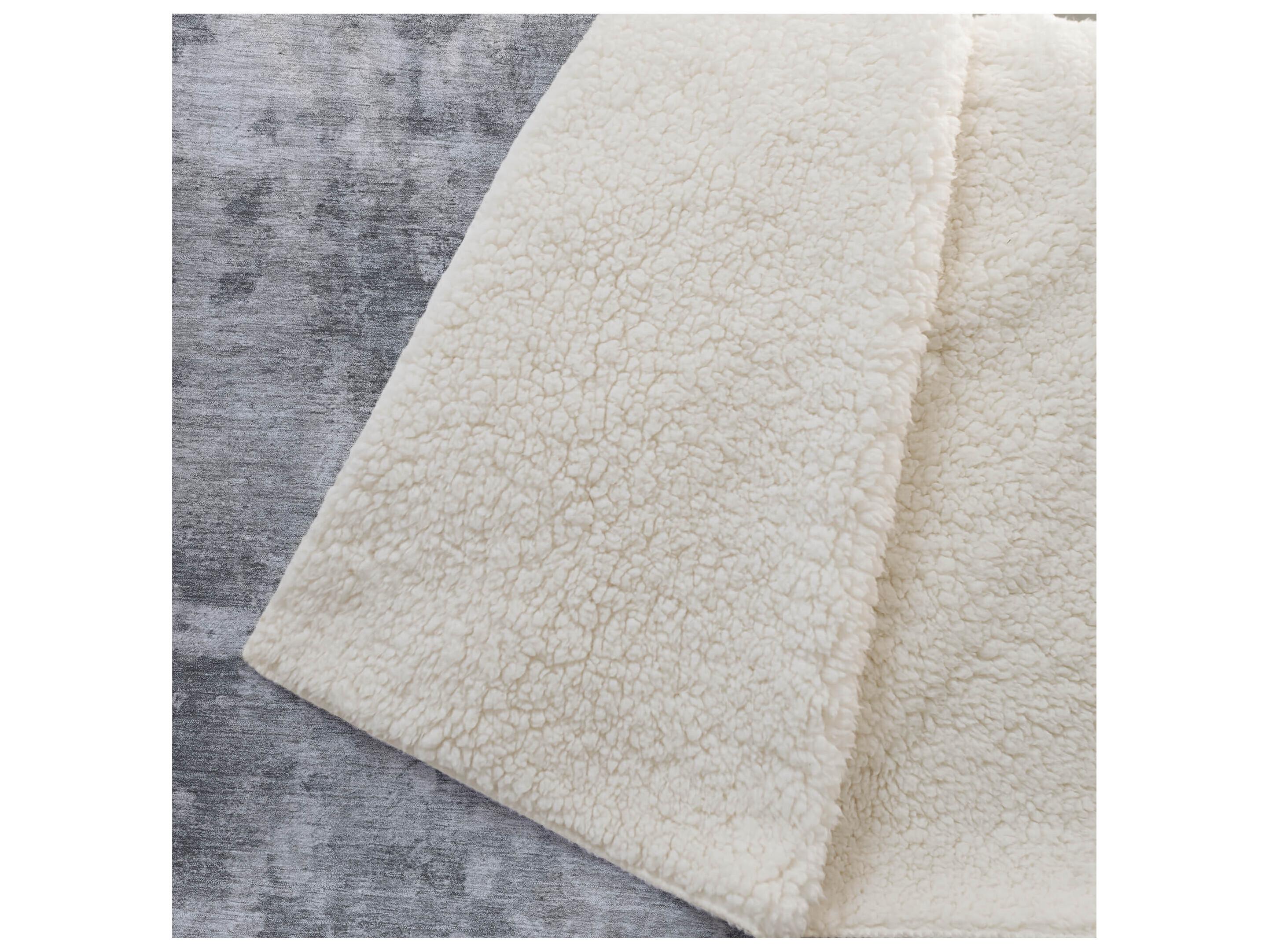 Dalyn Sherpa Gray Polyester Throw