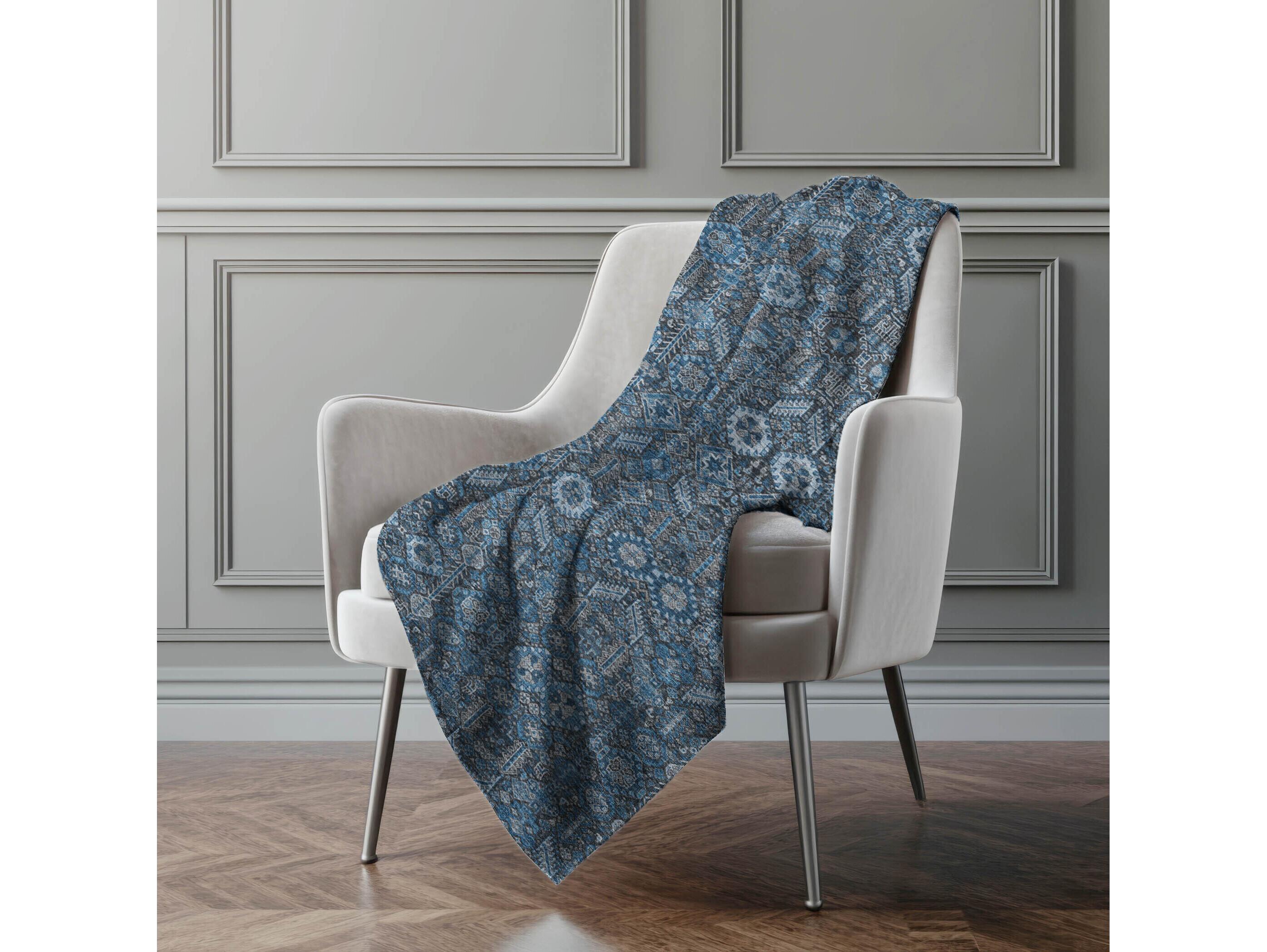 Dalyn Sherpa Blue Polyester Throw