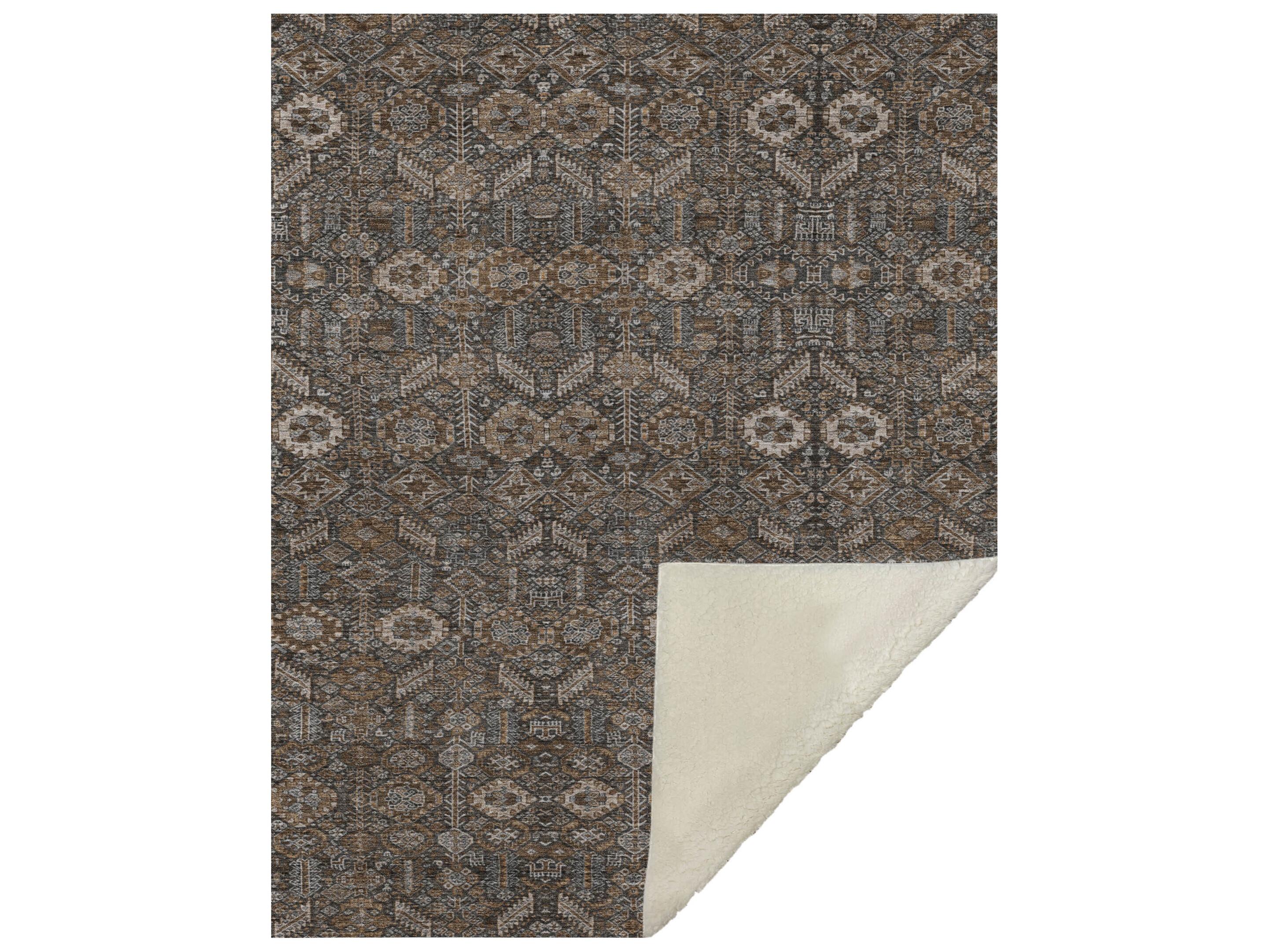 Dalyn Sherpa Brown Polyester Throw