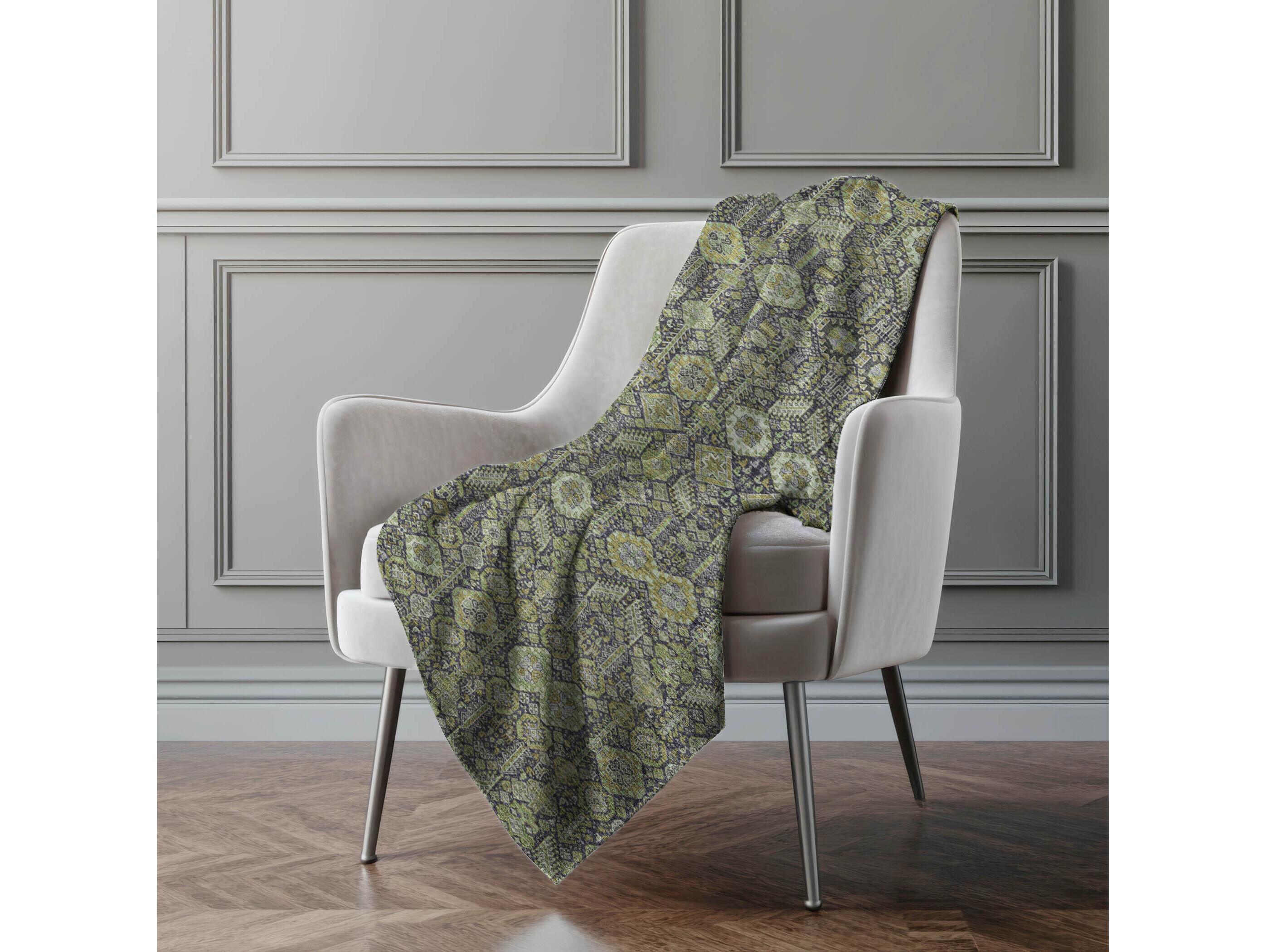 Dalyn Sherpa Green Polyester Throw