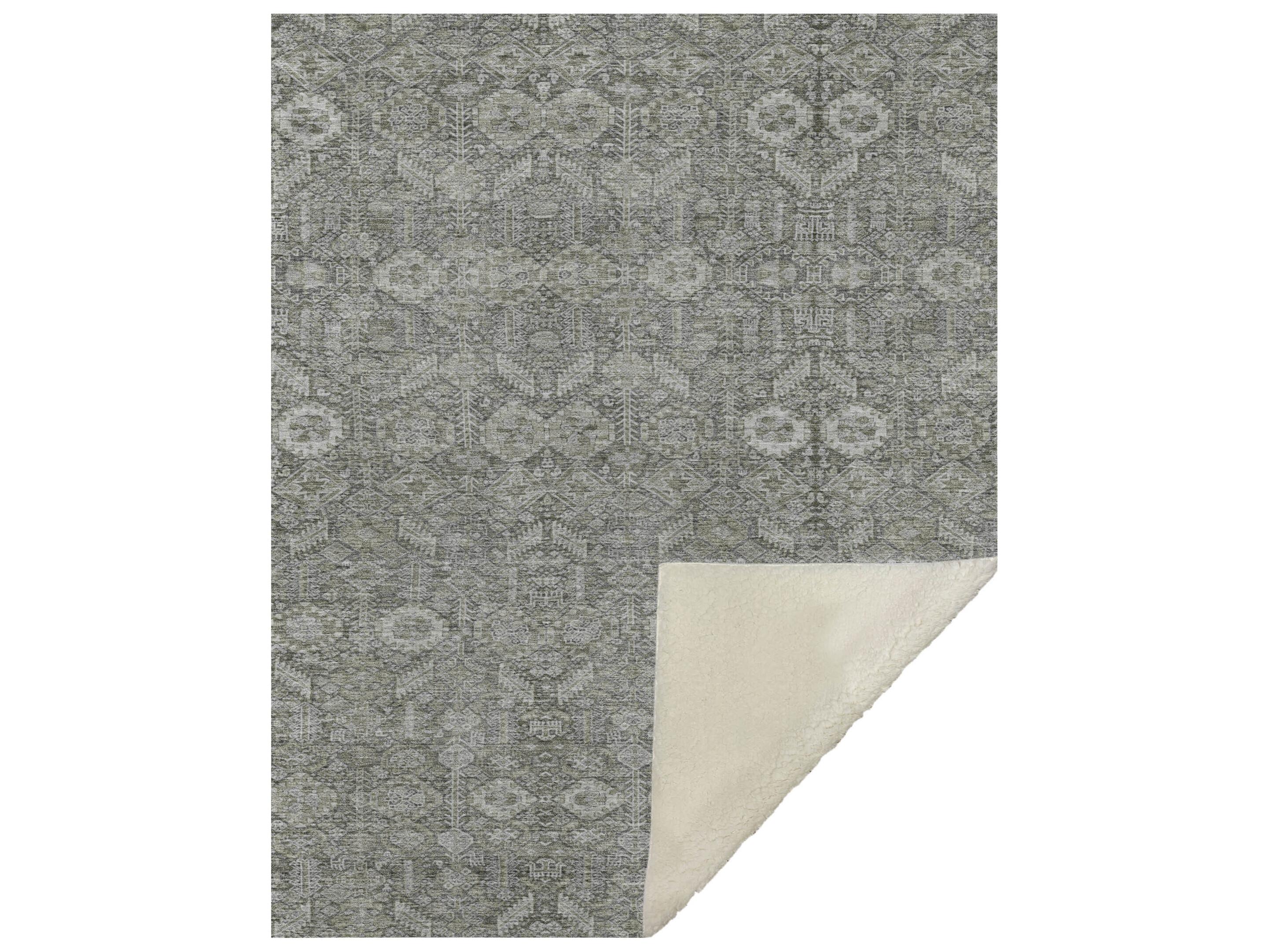 Dalyn Sherpa Gray Polyester Throw