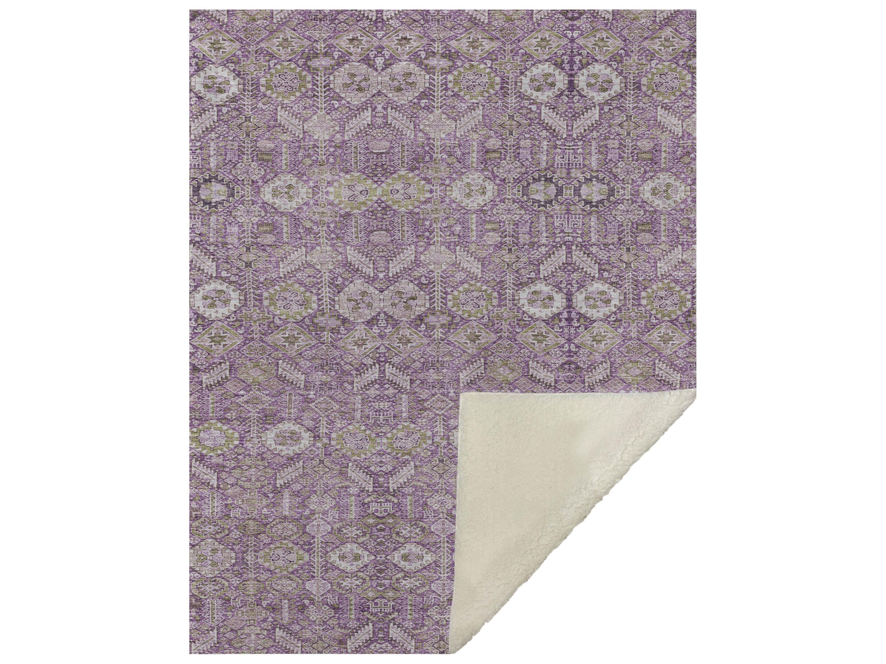 Dalyn Sherpa Purple Polyester Throw
