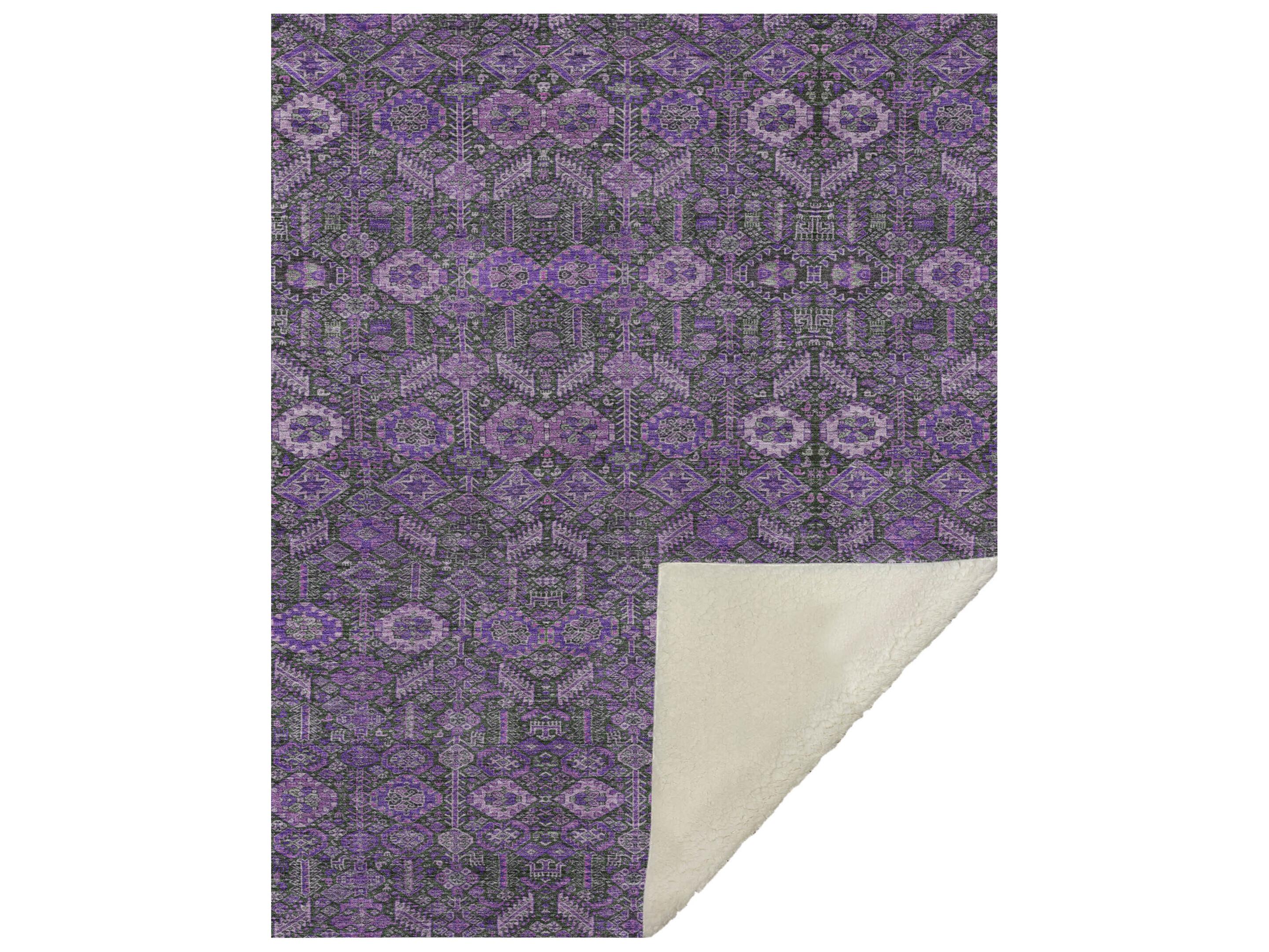 Dalyn Sherpa Purple Polyester Throw