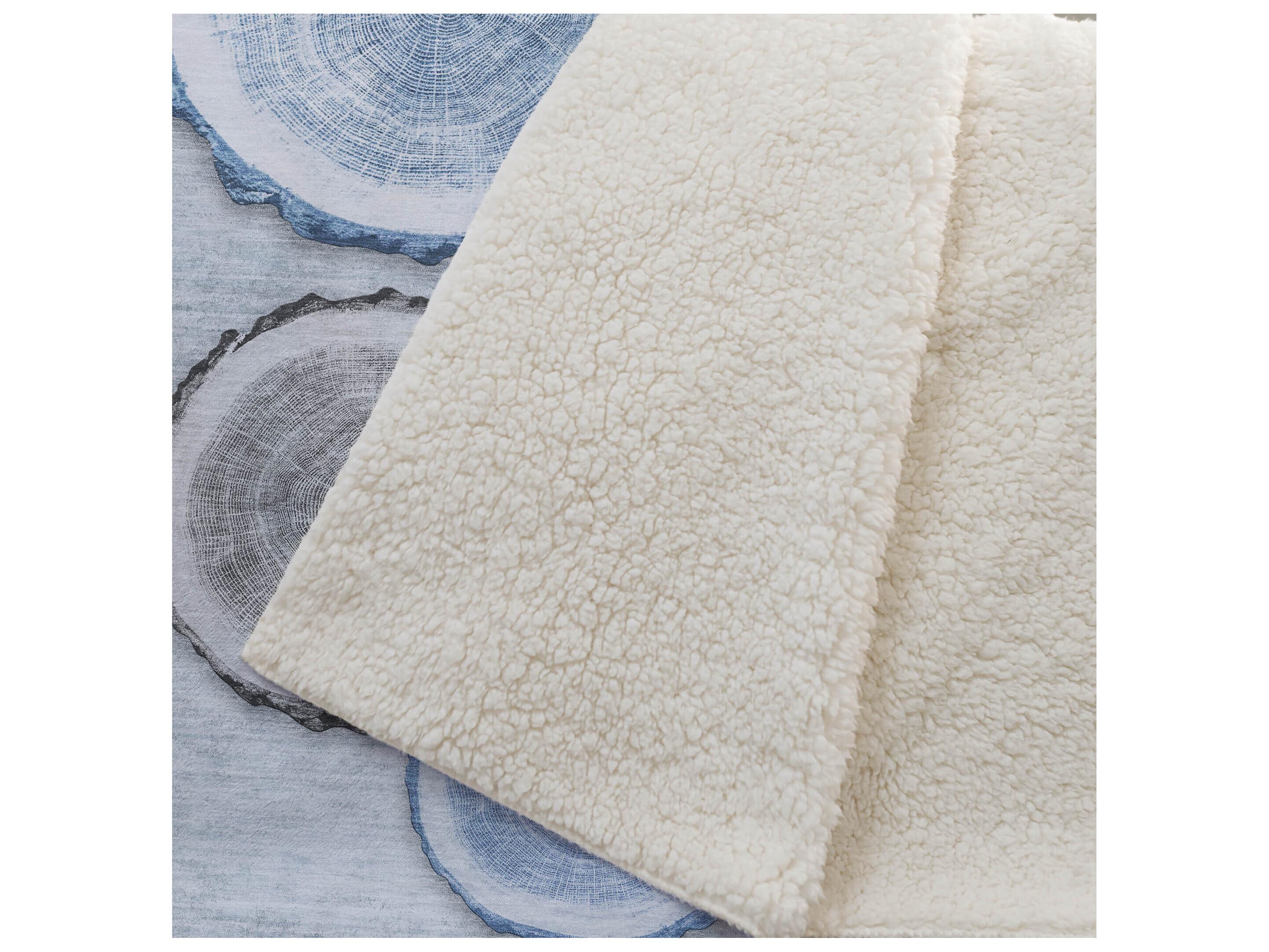 Dalyn Sherpa Blue Polyester Throw