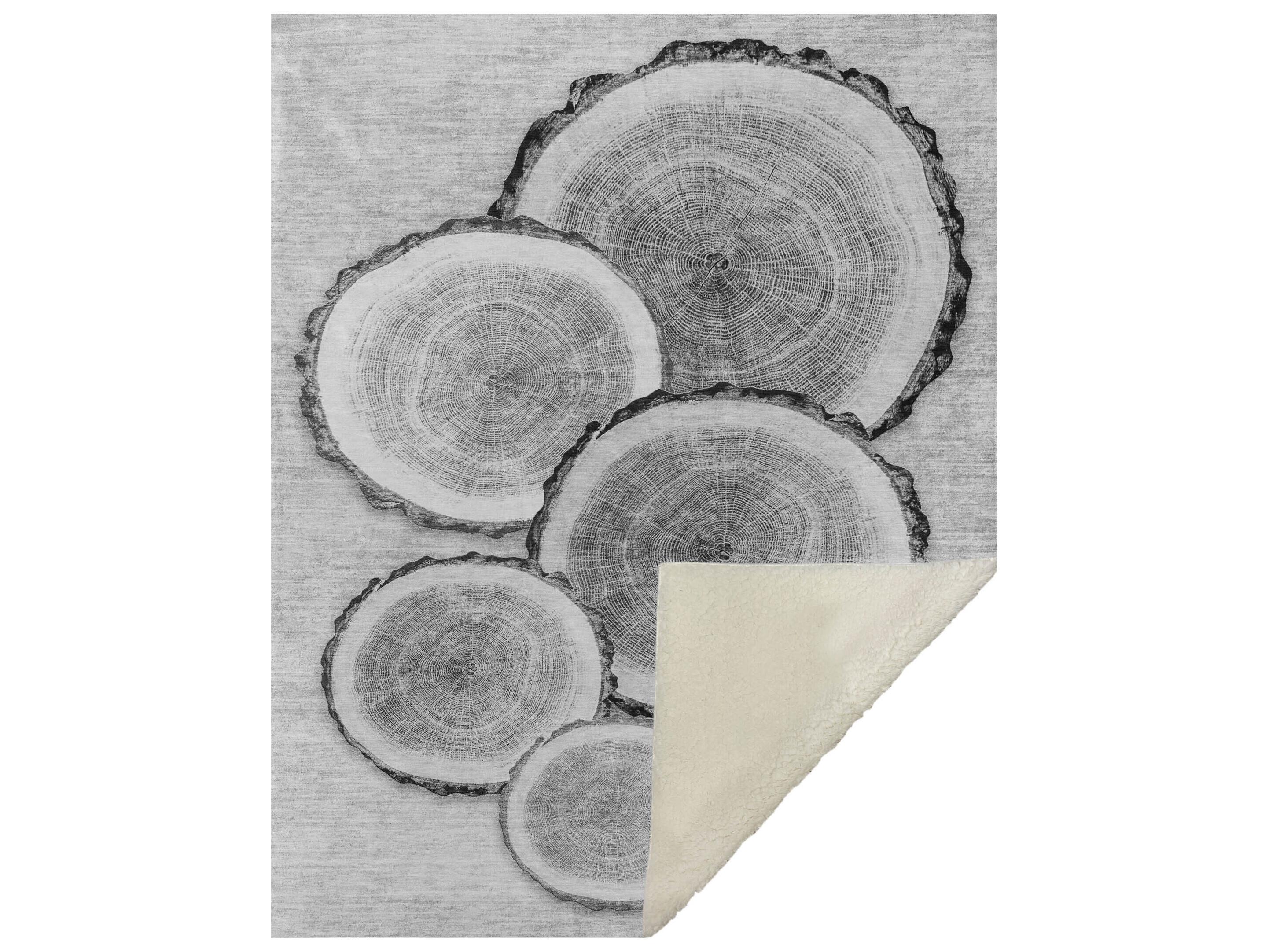 Dalyn Sherpa Gray Polyester Throw