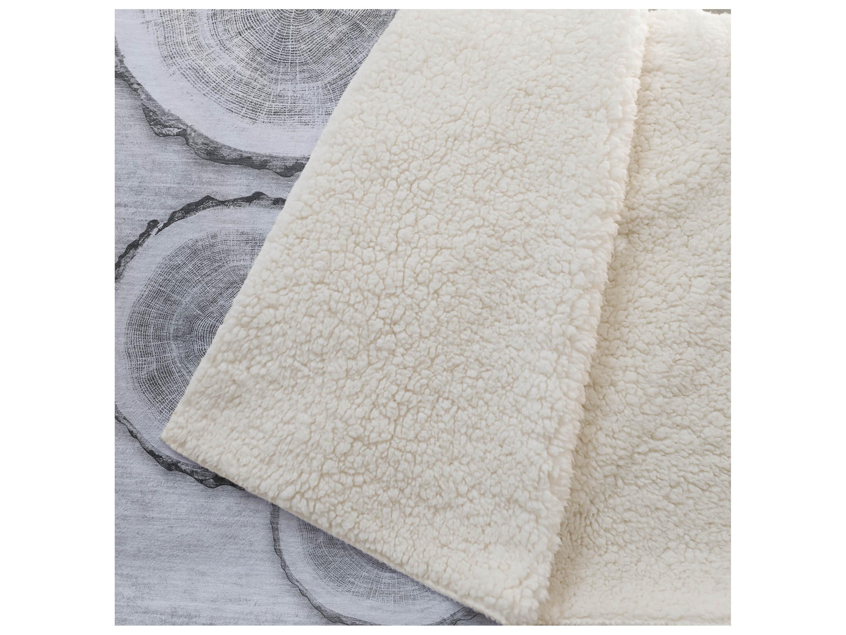 Dalyn Sherpa Gray Polyester Throw