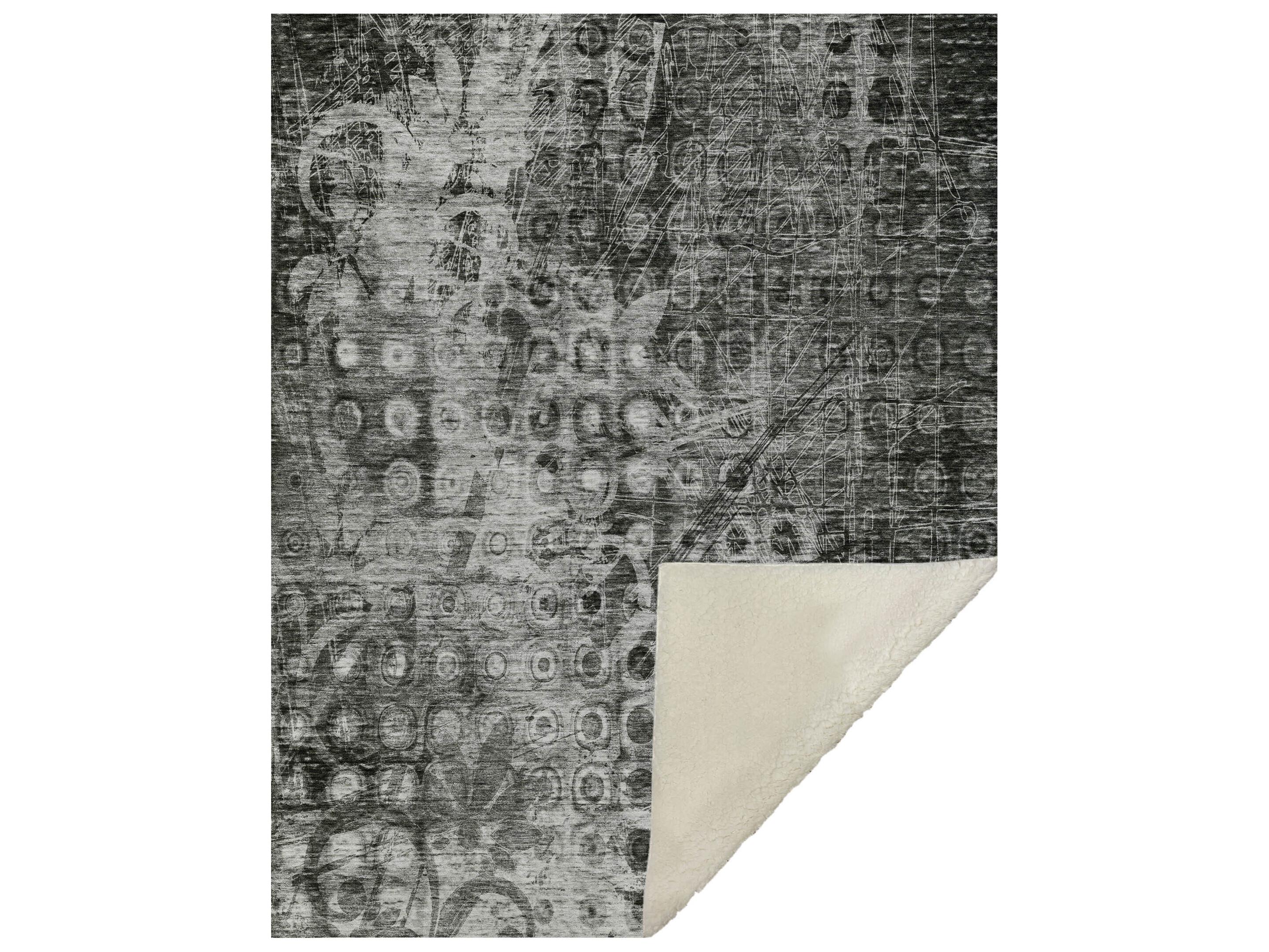 Dalyn Sherpa Gray Polyester Throw