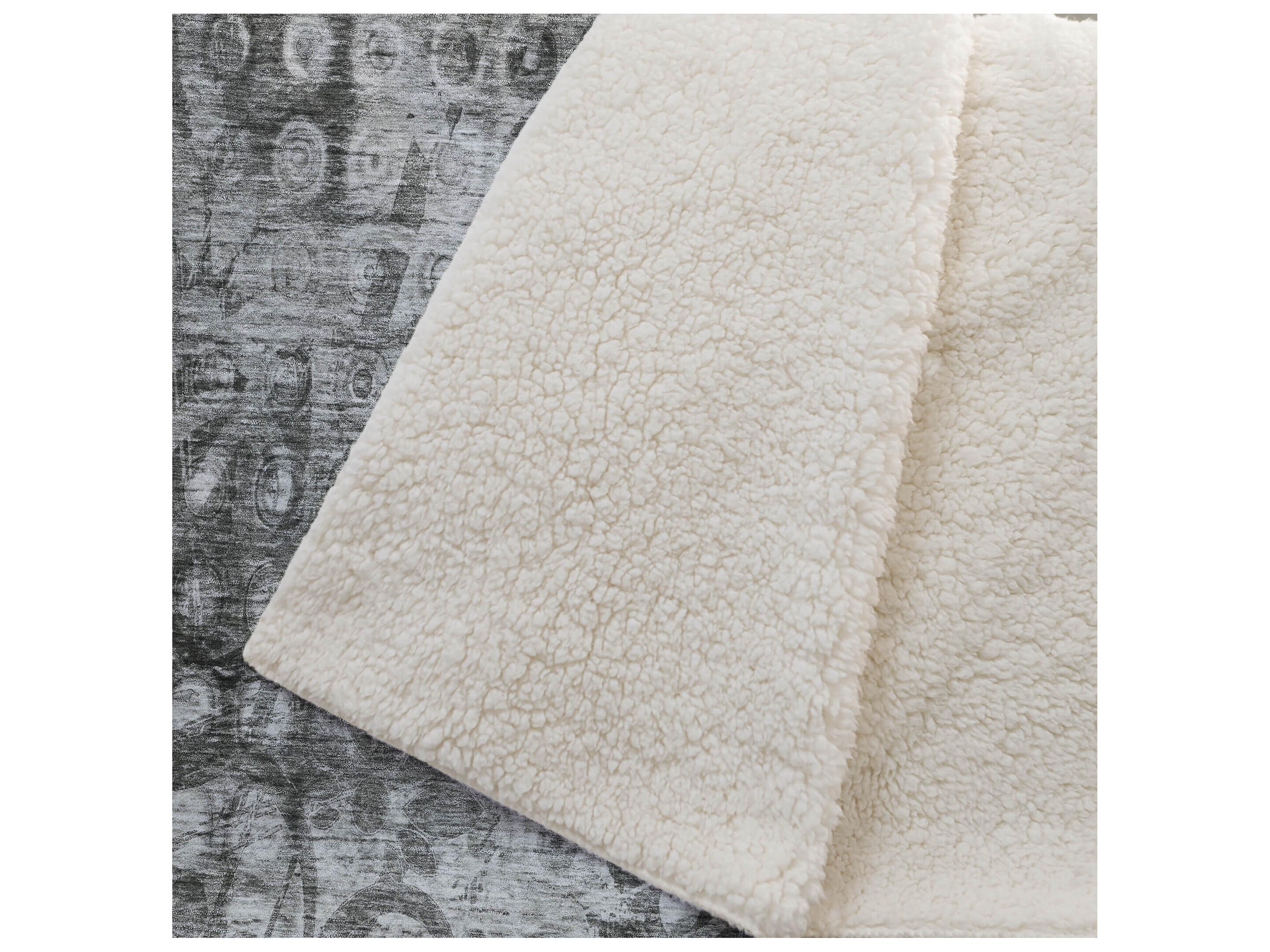 Dalyn Sherpa Gray Polyester Throw