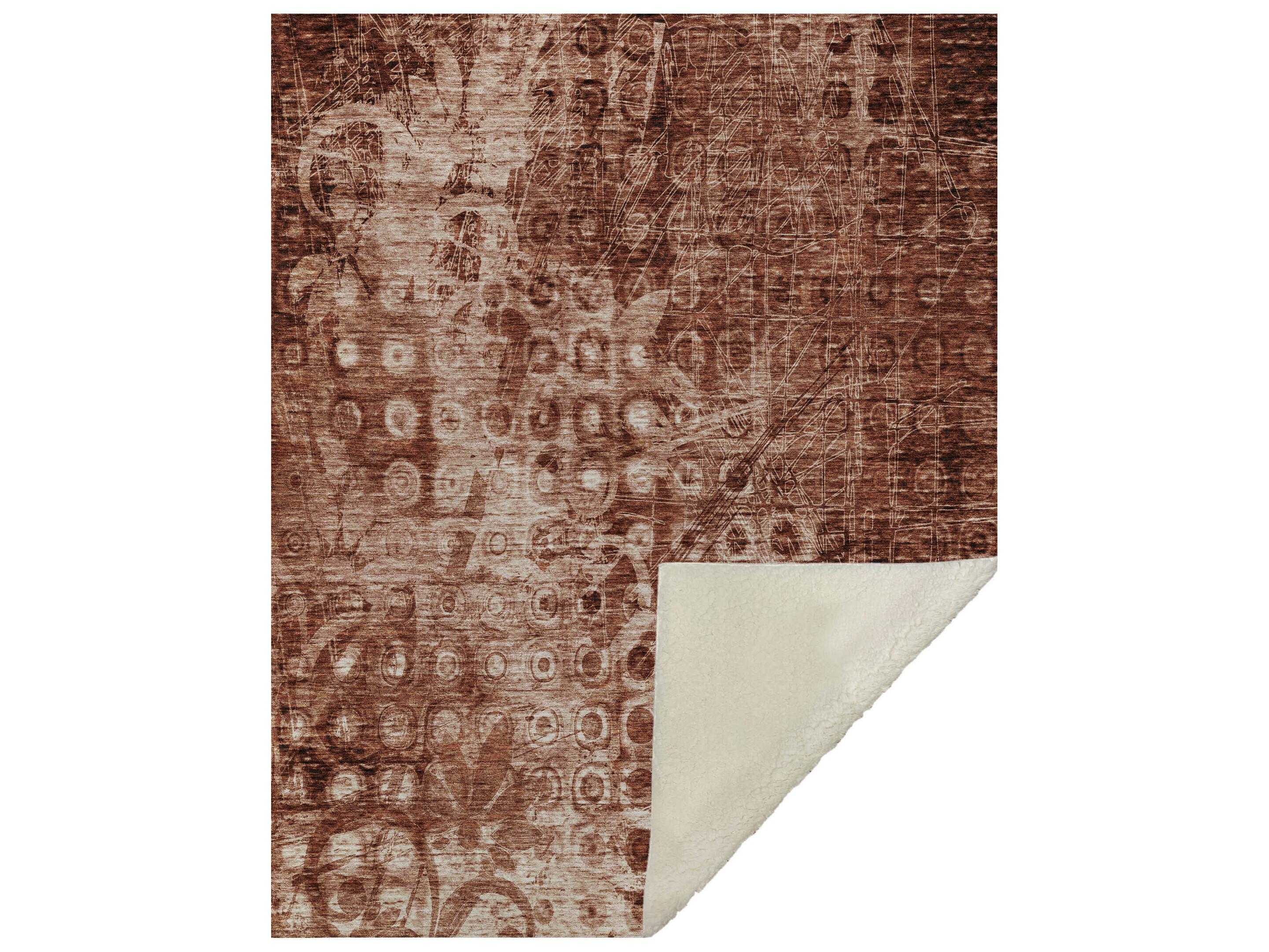 Dalyn Sherpa Orange Polyester Throw