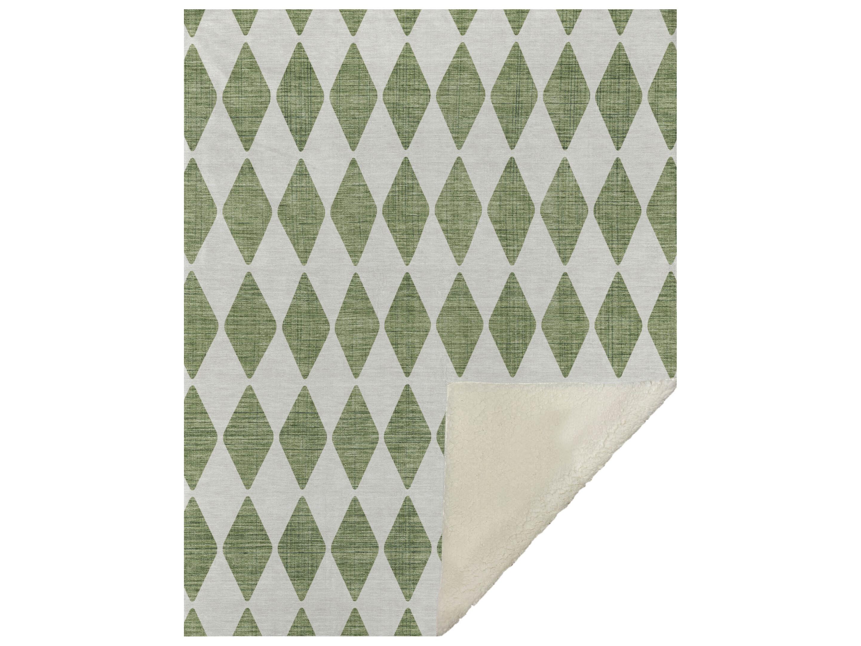 Dalyn Sherpa Green Polyester Throw