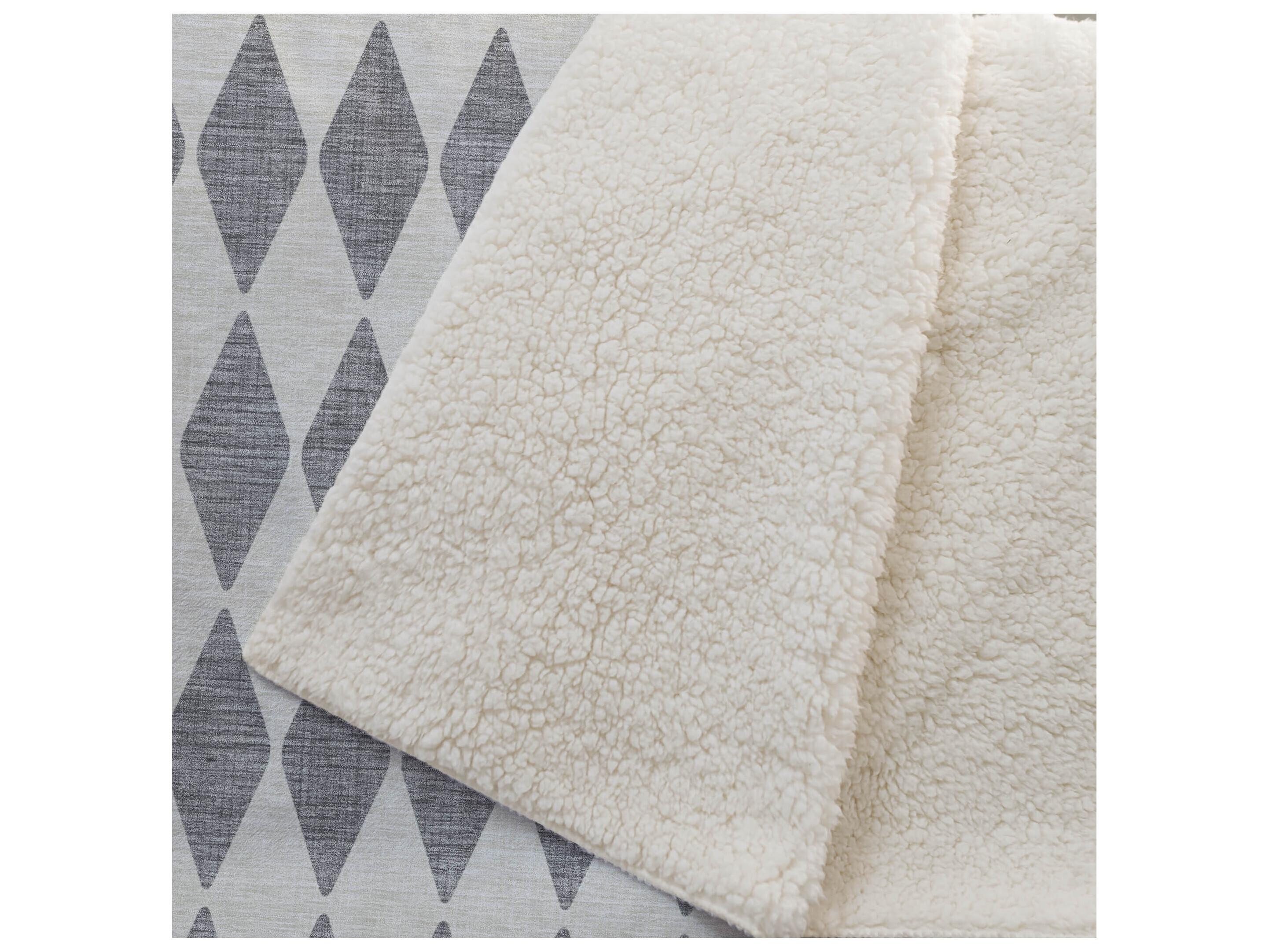 Dalyn Sherpa Gray Polyester Throw