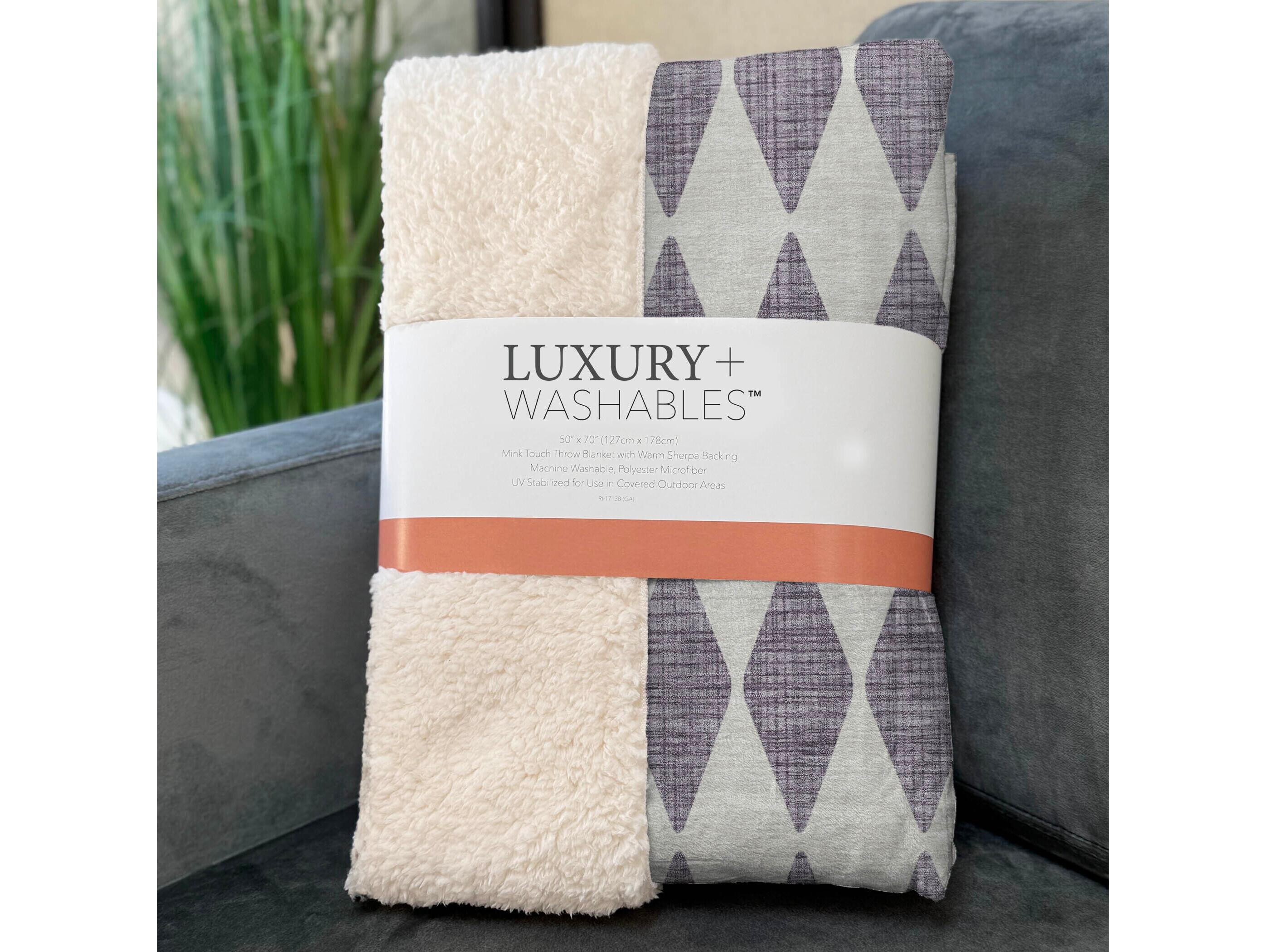 Dalyn Sherpa Purple Polyester Throw