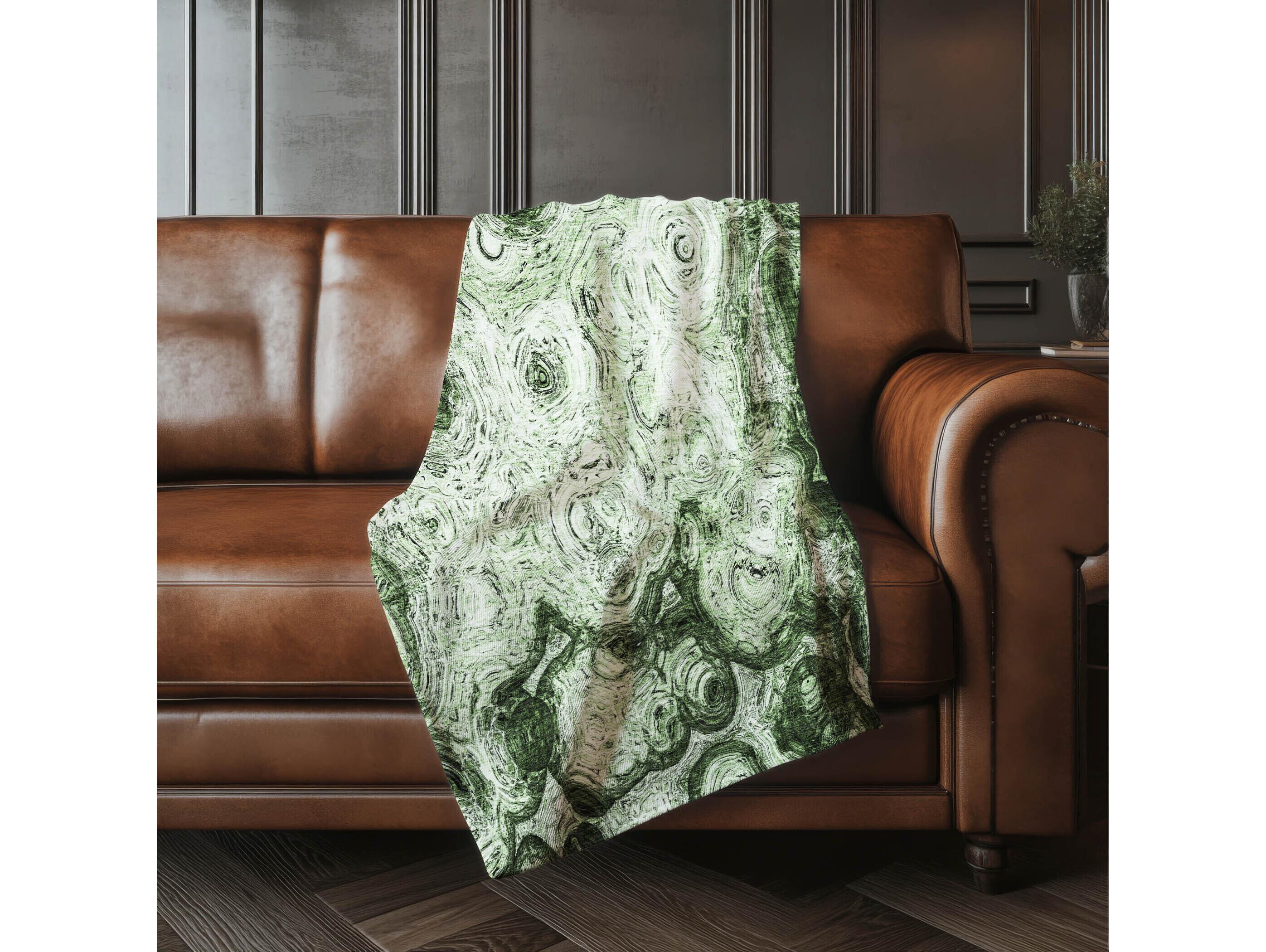 Dalyn Sherpa Green Polyester Throw