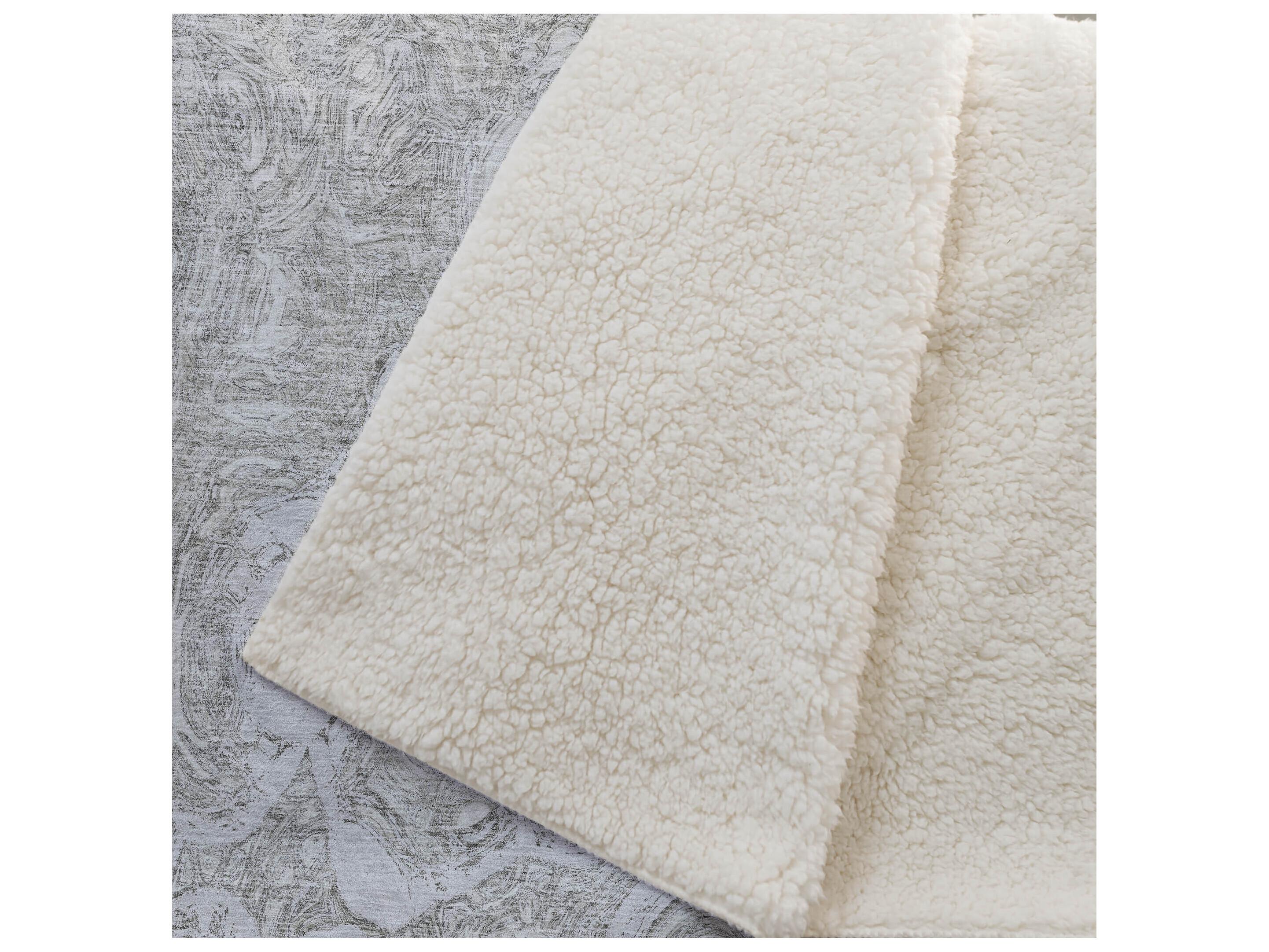 Dalyn Sherpa Ivory Polyester Throw
