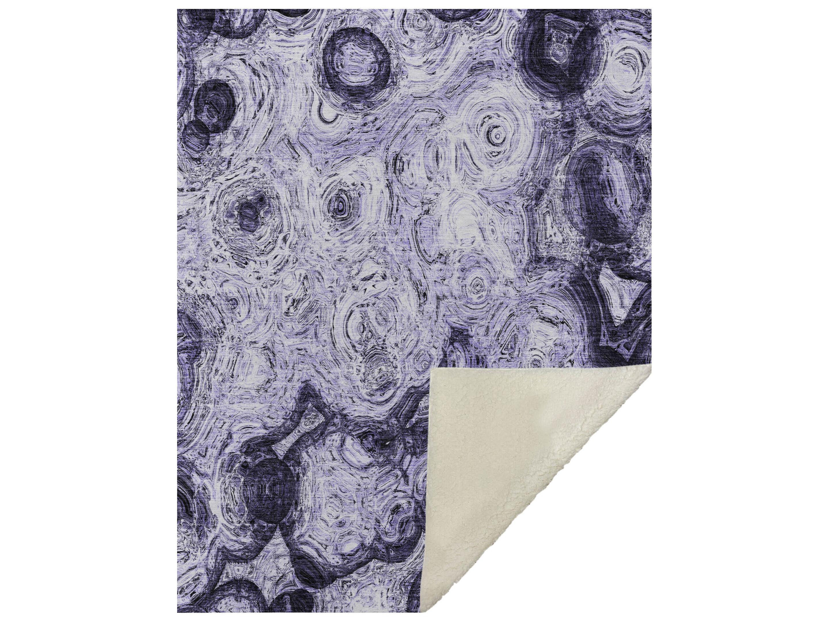 Dalyn Sherpa Purple Polyester Throw