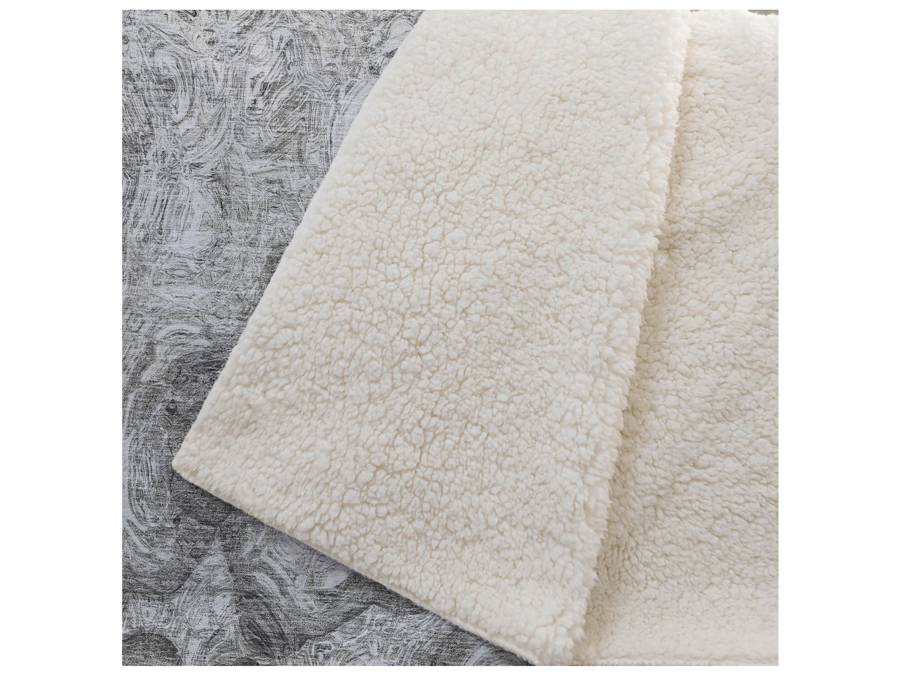 Dalyn Sherpa Gray Polyester Throw