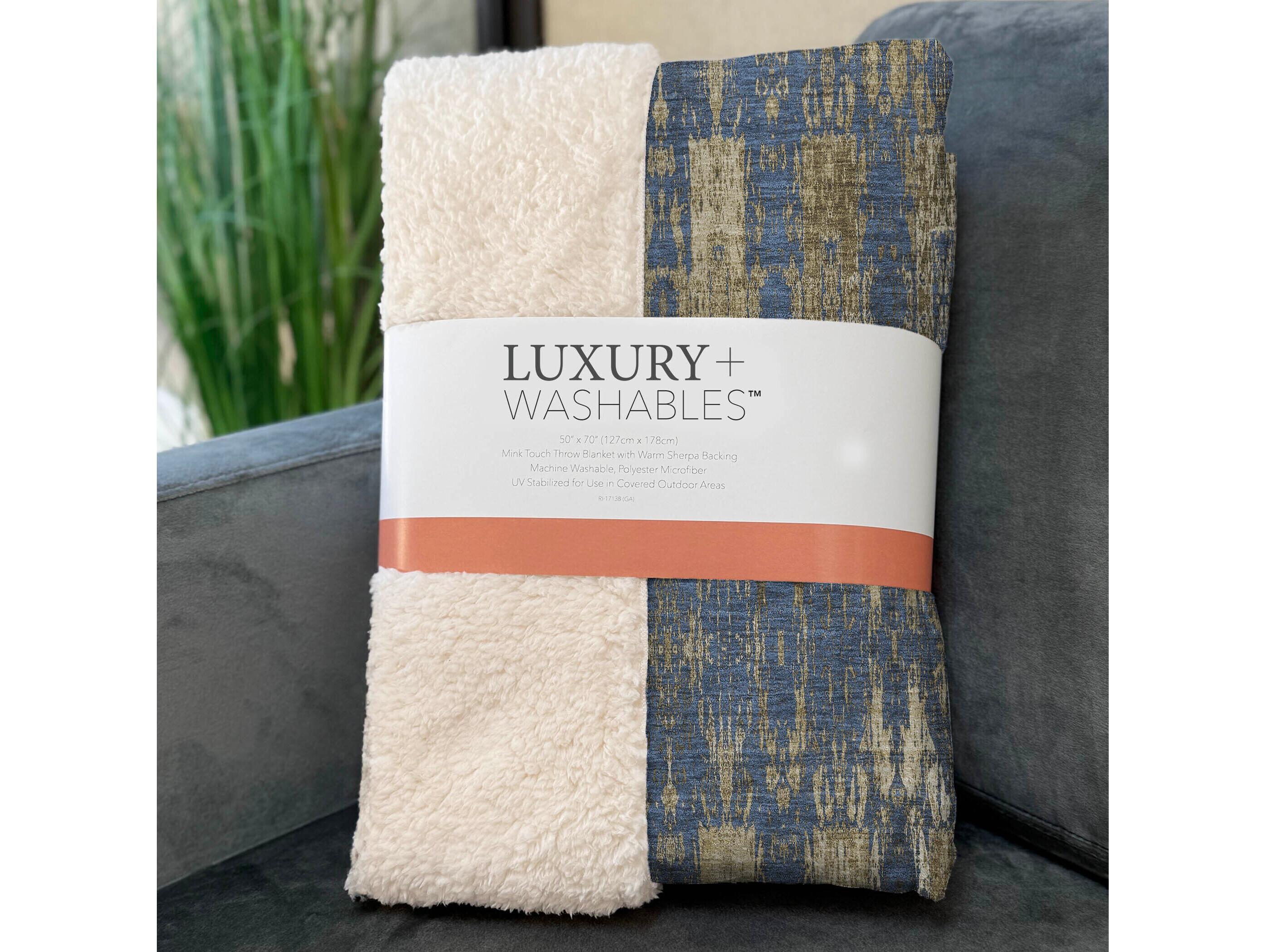 Dalyn Sherpa Blue Polyester Throw