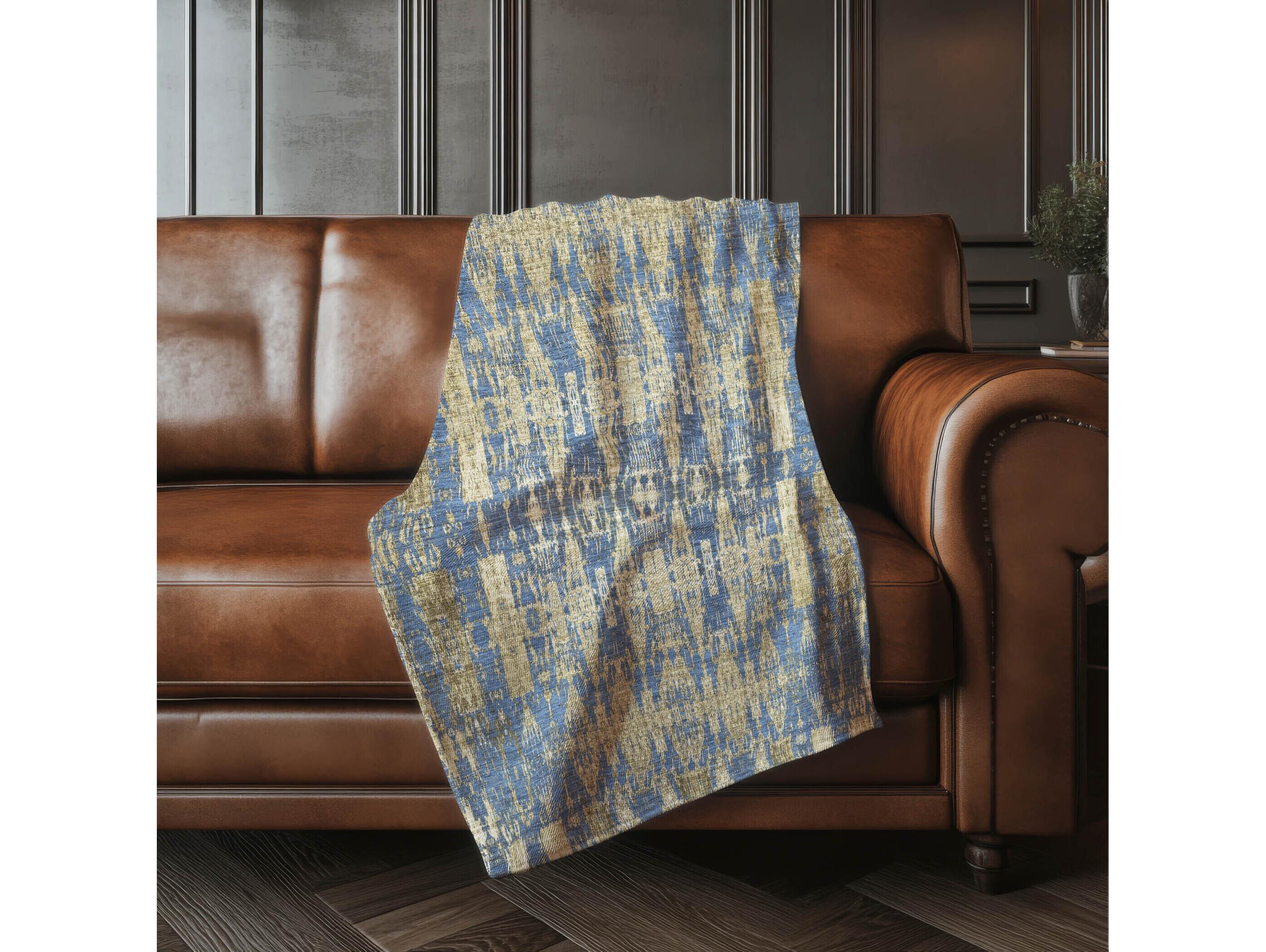 Dalyn Sherpa Blue Polyester Throw