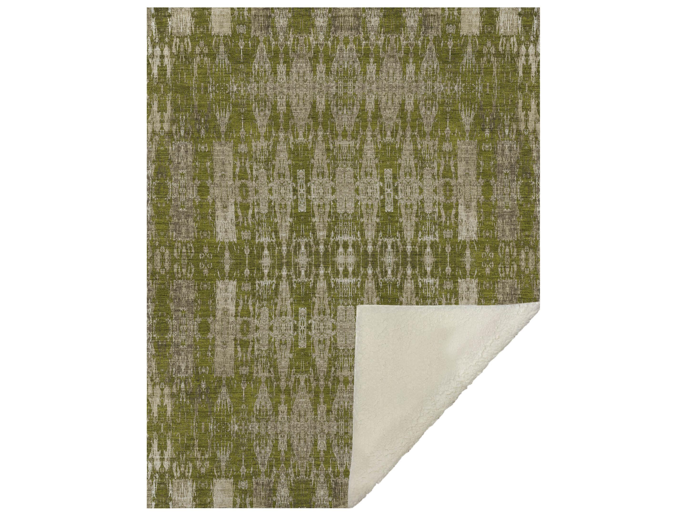 Dalyn Sherpa Green Polyester Throw