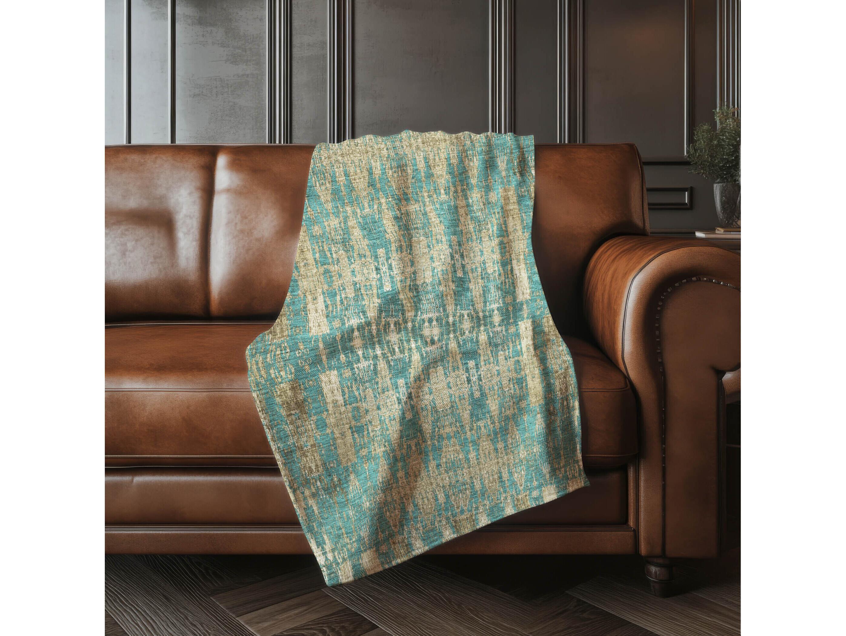 Dalyn Sherpa Teal Polyester Throw