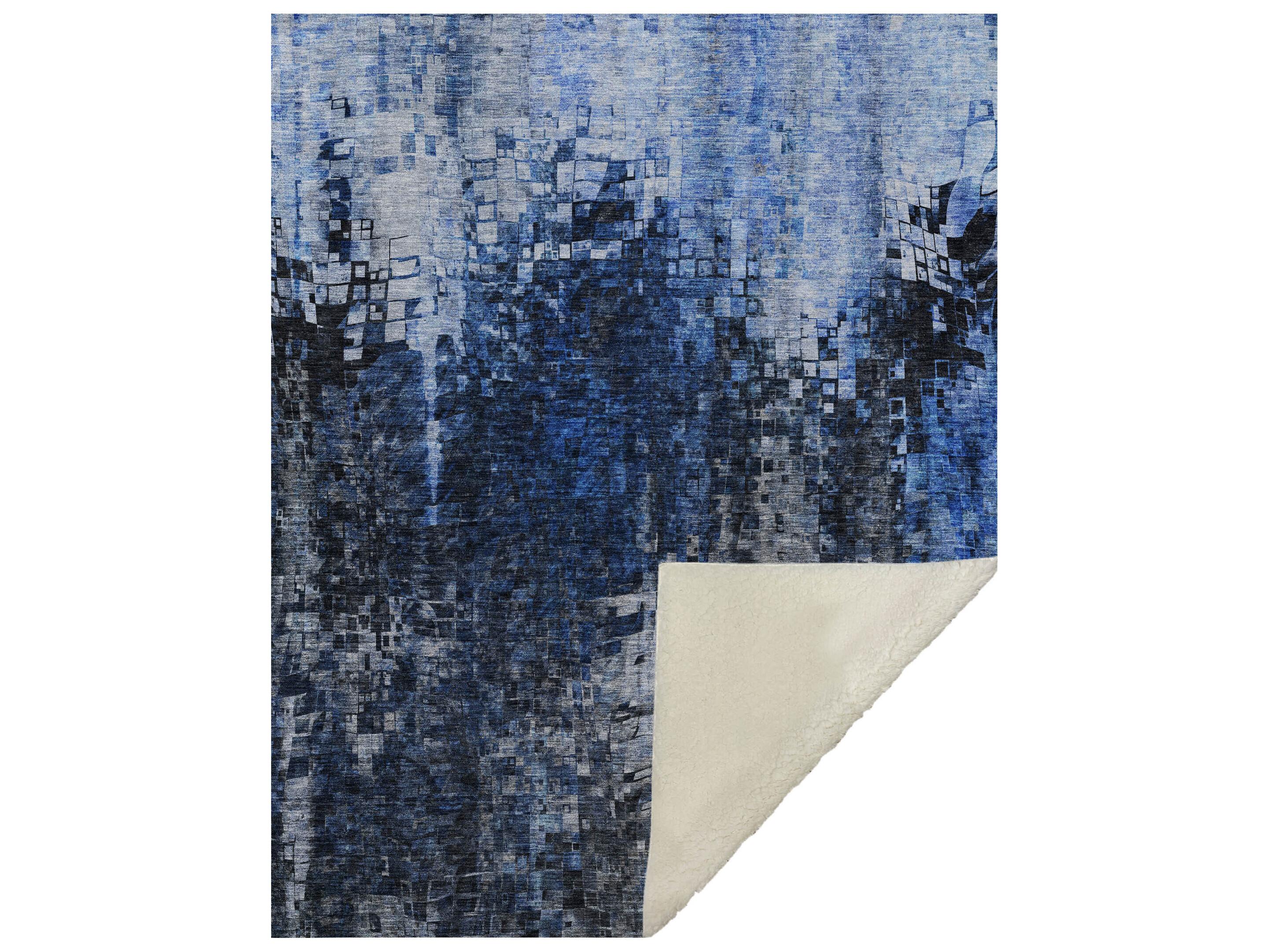 Dalyn Sherpa Blue Polyester Throw