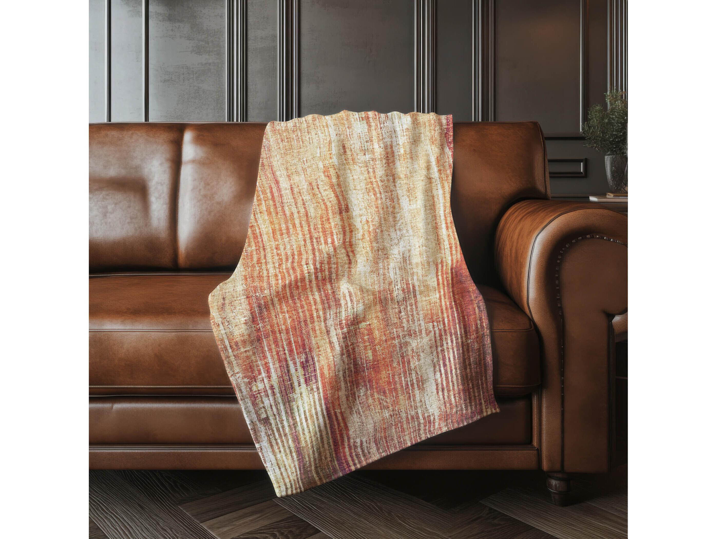 Dalyn Sherpa Orange Polyester Throw