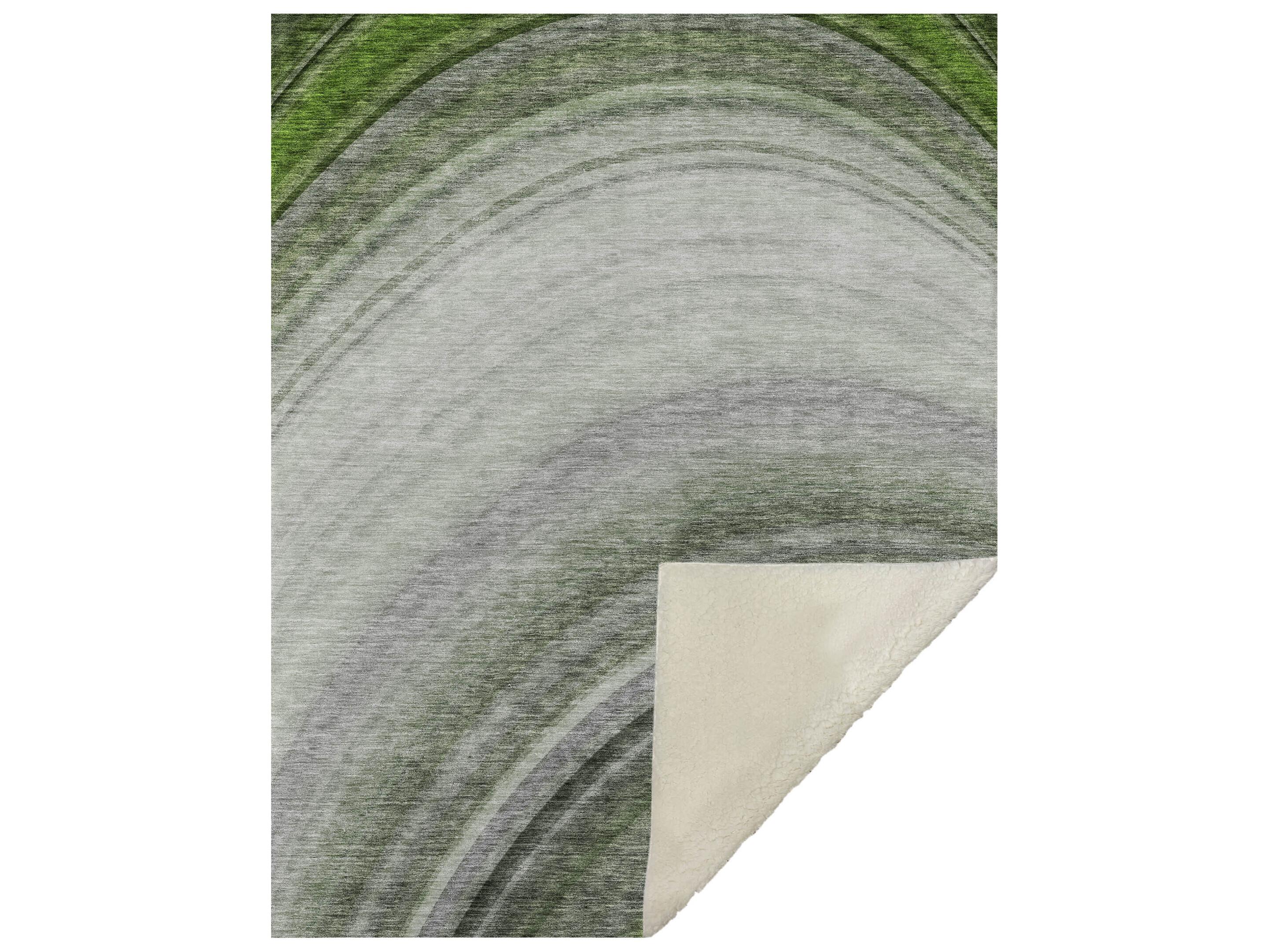 Dalyn Sherpa Green Polyester Throw