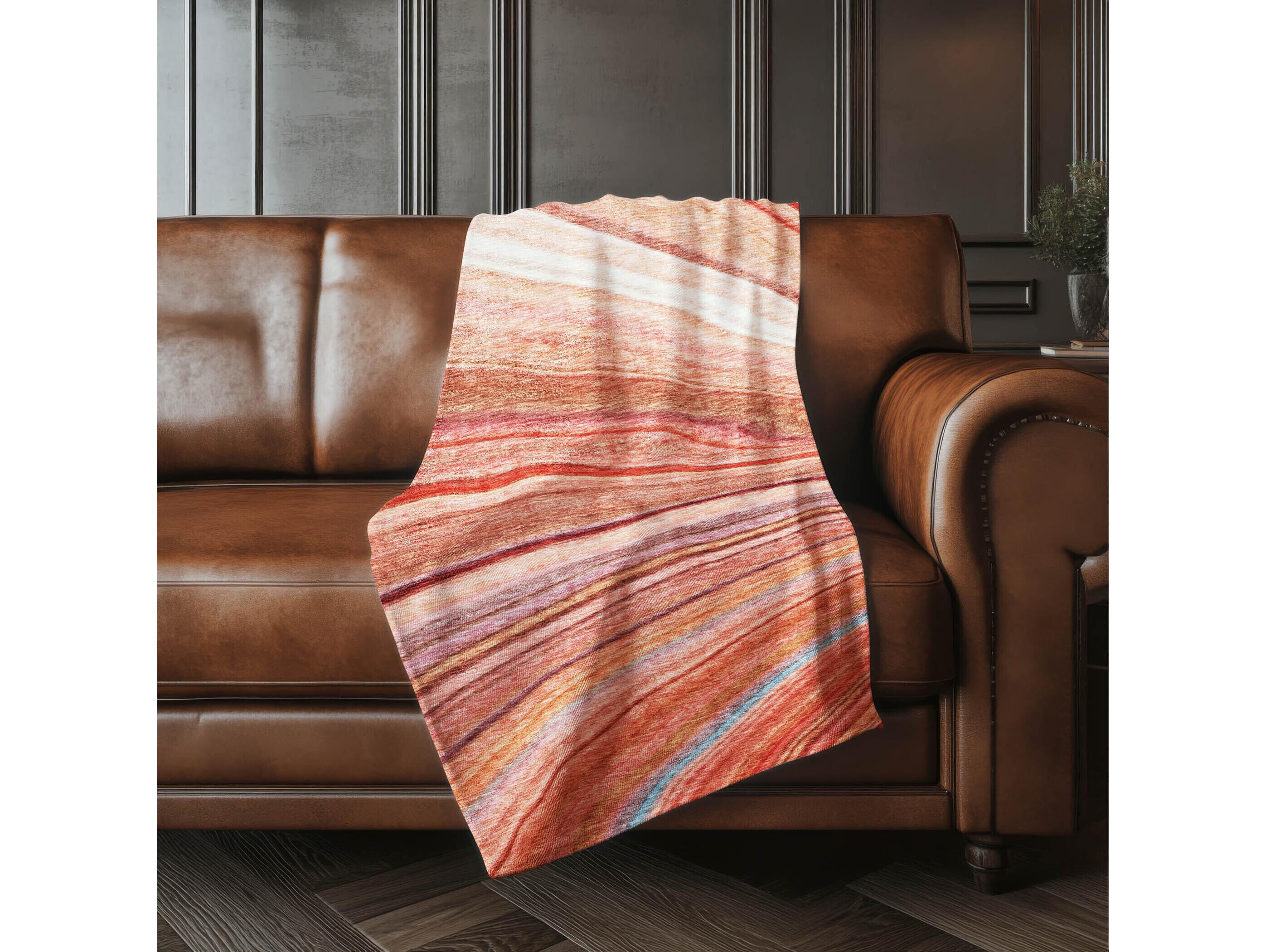 Dalyn Sherpa Orange Polyester Throw