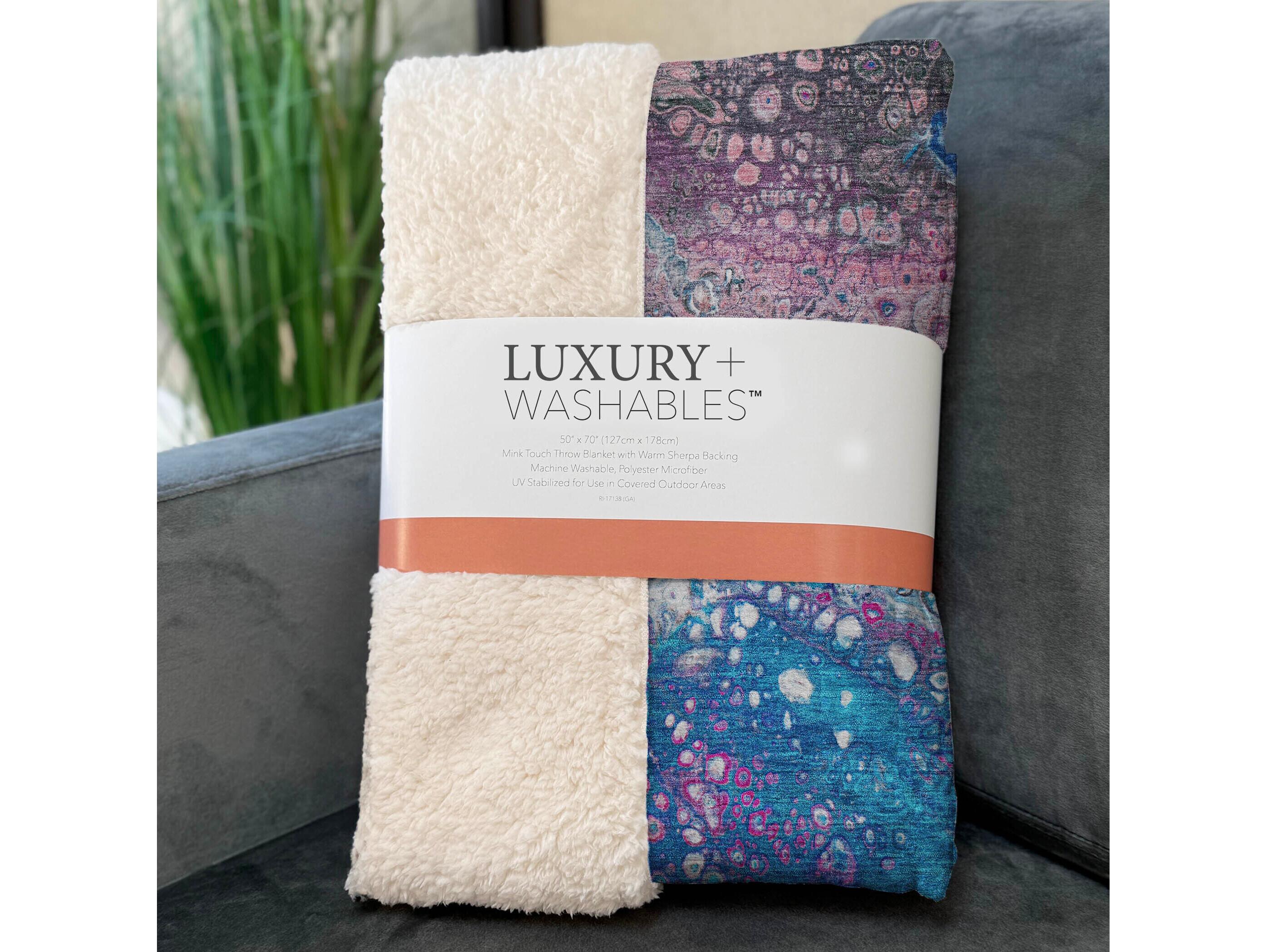 Dalyn Sherpa Blue Polyester Throw