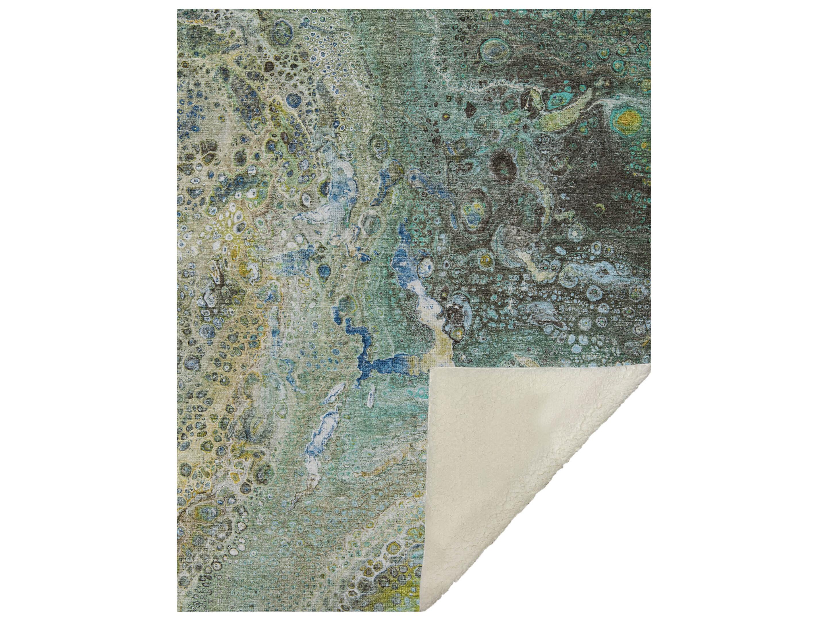 Dalyn Sherpa Teal Polyester Throw