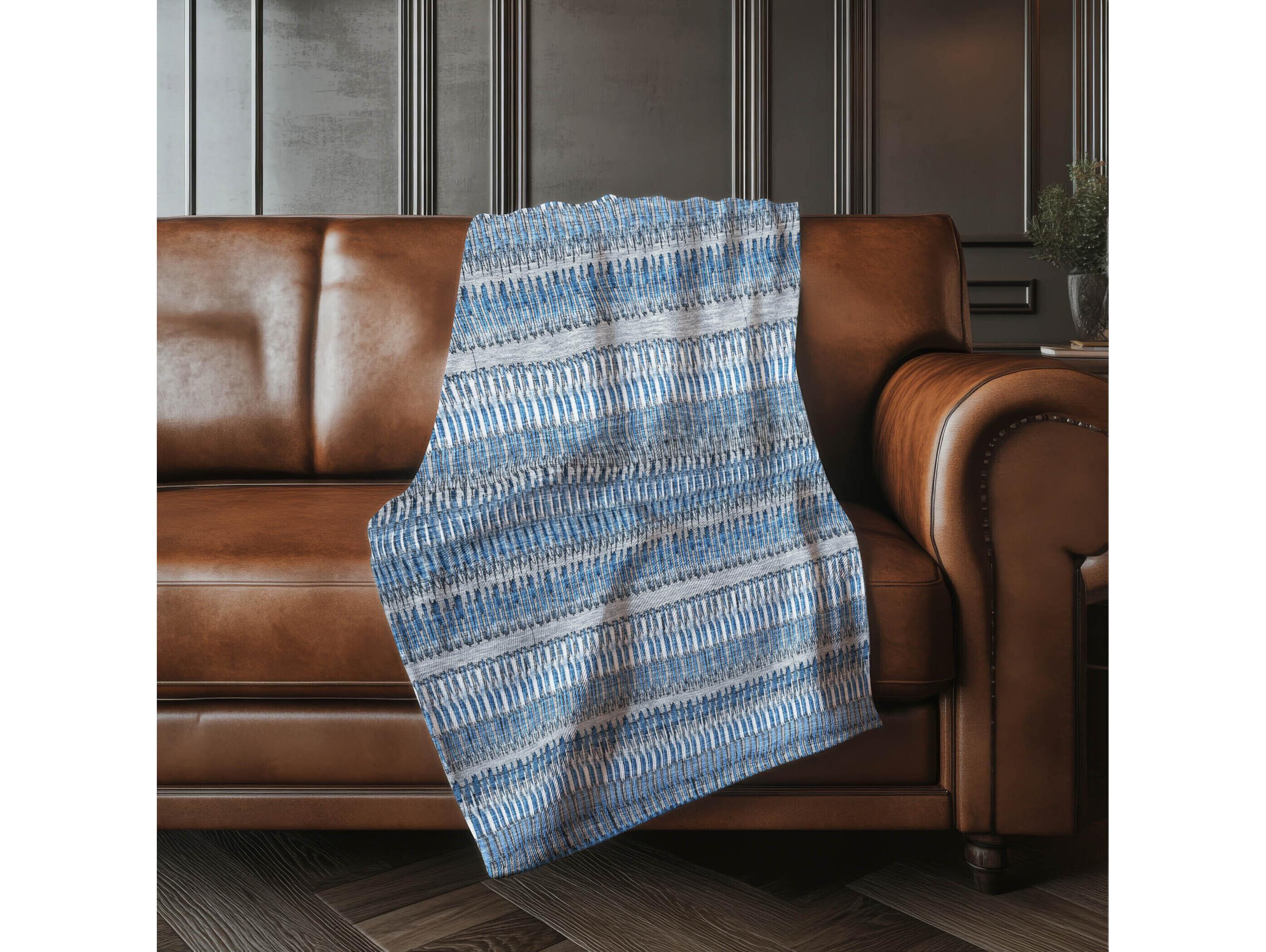 Dalyn Sherpa Blue Polyester Throw