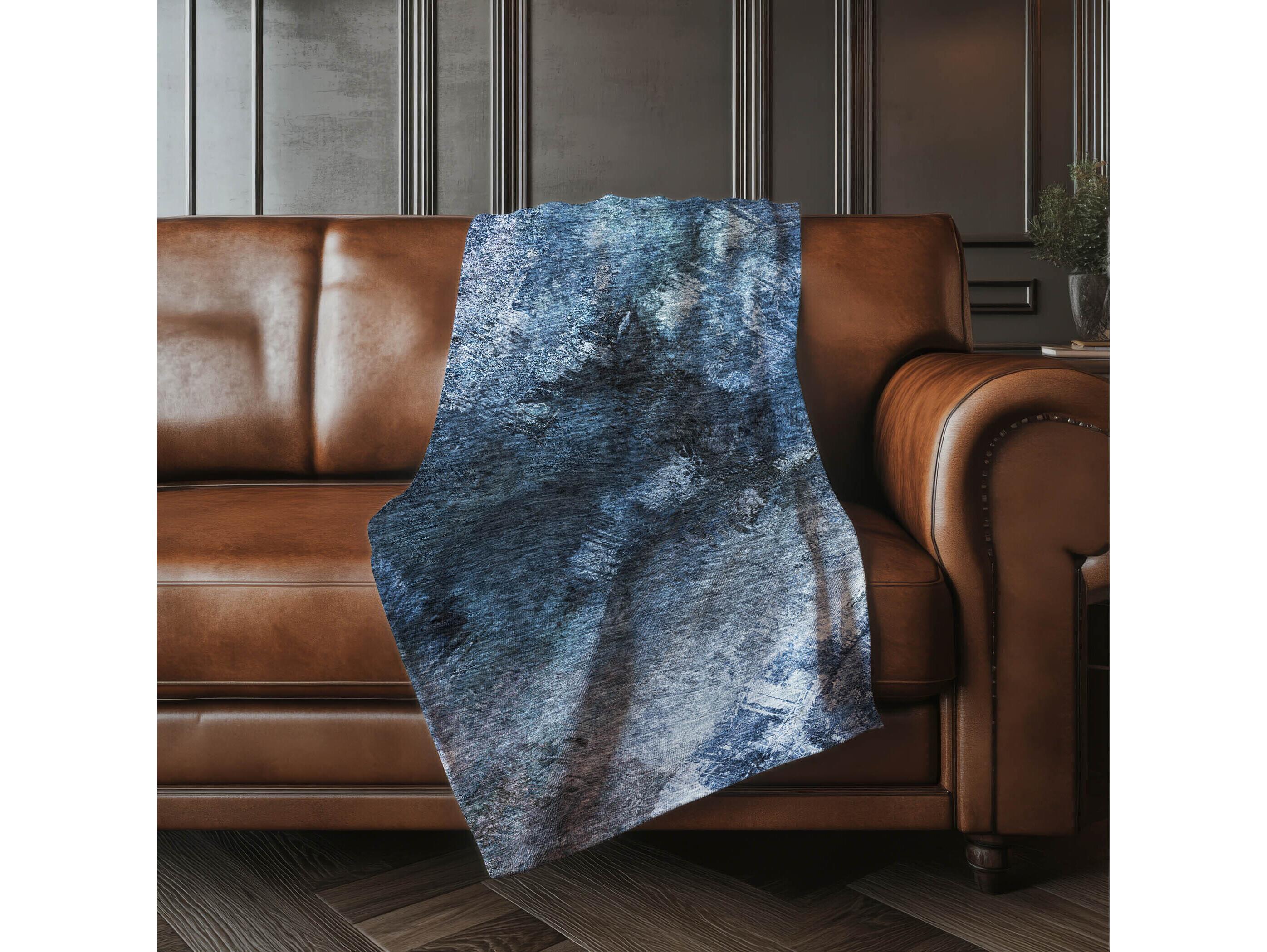Dalyn Sherpa Blue Polyester Throw