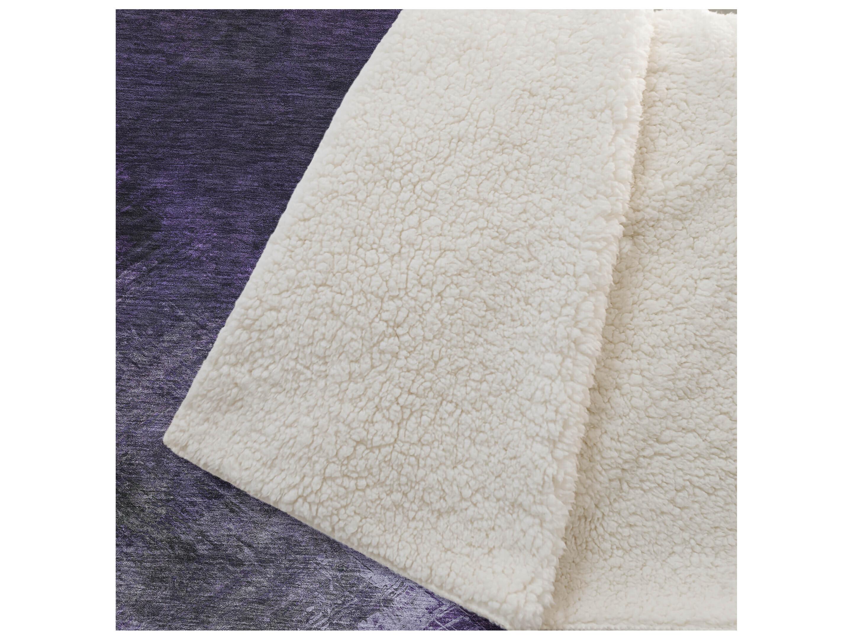 Dalyn Sherpa Purple Polyester Throw