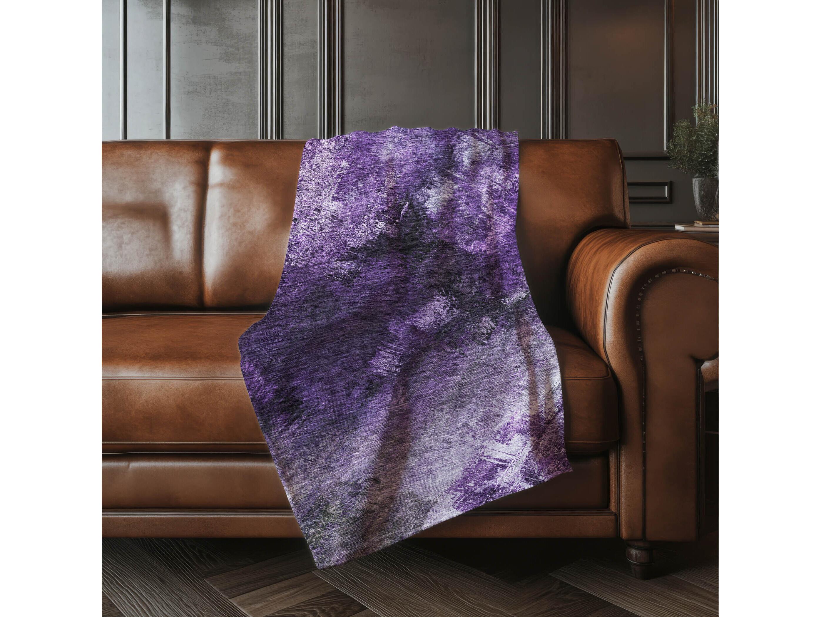 Dalyn Sherpa Purple Polyester Throw