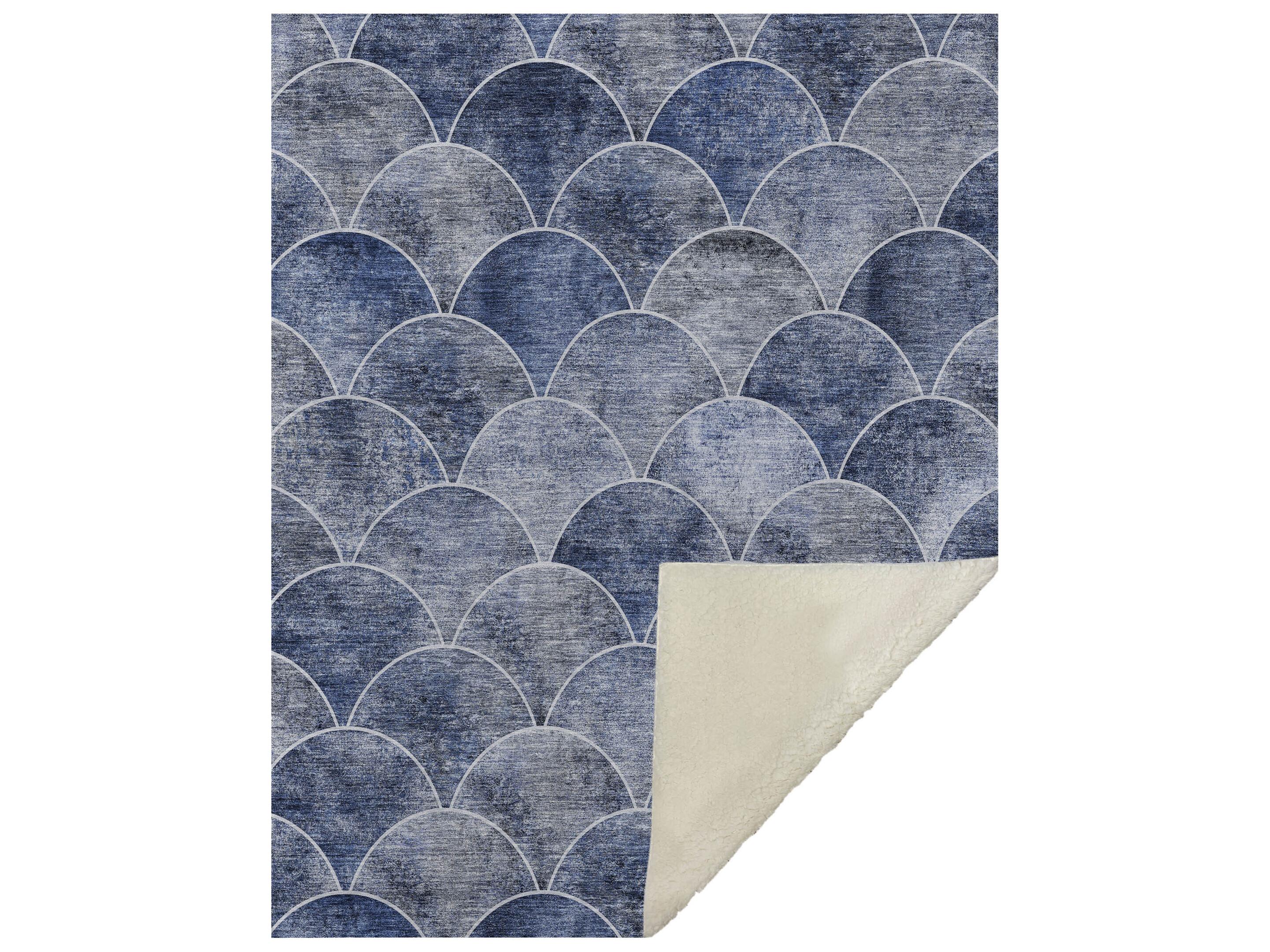 Dalyn Sherpa Blue Polyester Throw